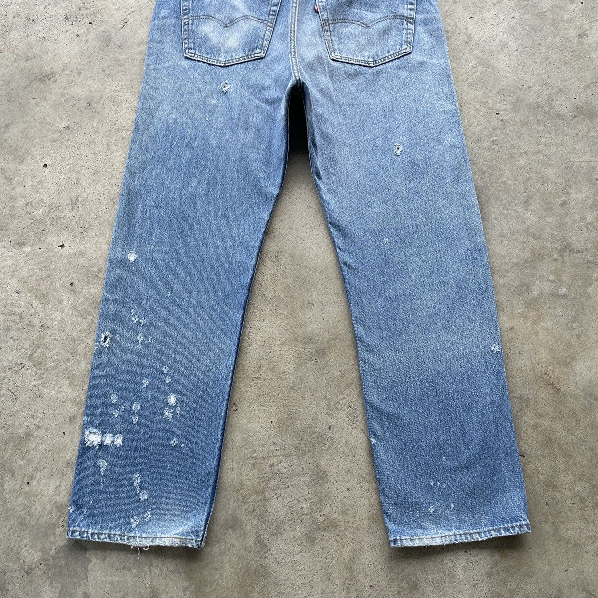 Levi's Vintage Clothing 90s Vintage Levi’s 501 USA THRASHED Sick Denim Jeans Pants Size US 37 - 13 Thumbnail