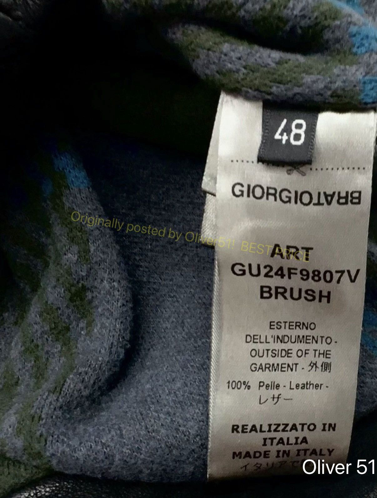 Giorgio Brato Giorgio Brato Leather Jacket NNNAA13/2610 Size US M / EU 48-50 / 2 - 3 Thumbnail
