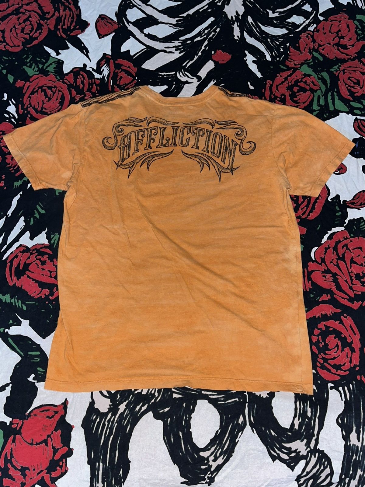 Affliction Crazy Y2K Grunge Goth Faded Baggy Skater Contrast Stitch Tee Size US L / EU 52-54 / 3 - 3 Thumbnail