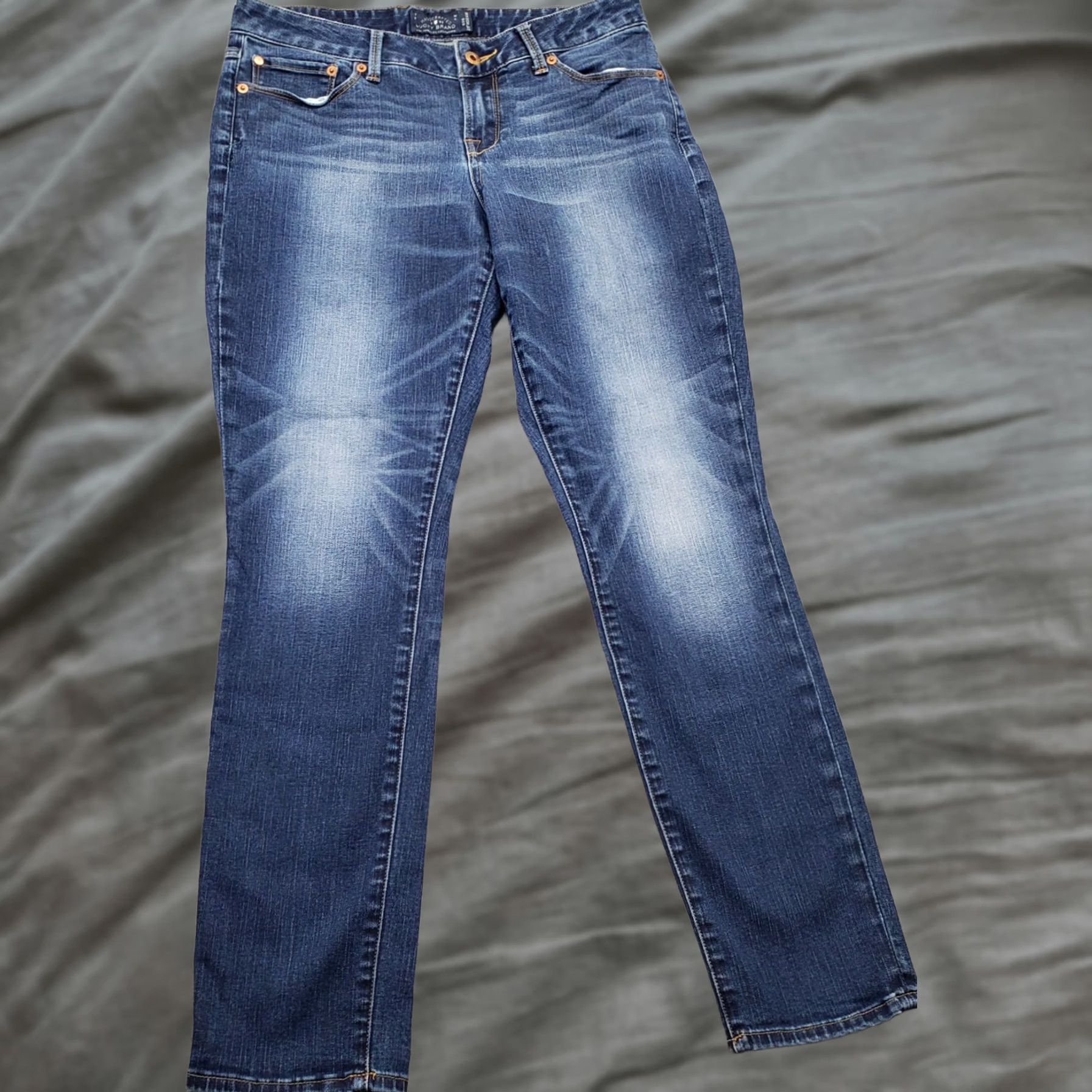 Lucky Brand Lucky Brand Lolita Skinny Jeans Womens 6 Blue Denim Stretch Faded Whiskered Regular 28.25 Inseam 5-Pocket Womens Jeans Blue Denim Slim Fit Size 28" / US 6 / IT 42 - 1 Thumbnail