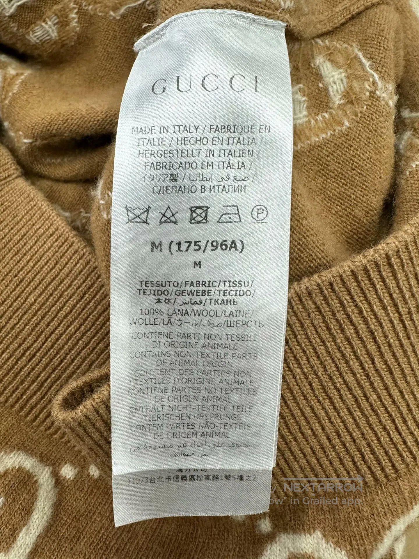 Gucci Guicci Brown Double G Monogram Embossed Logo Wool Knit Car Size US M / EU 48-50 / 2 - 4 Thumbnail