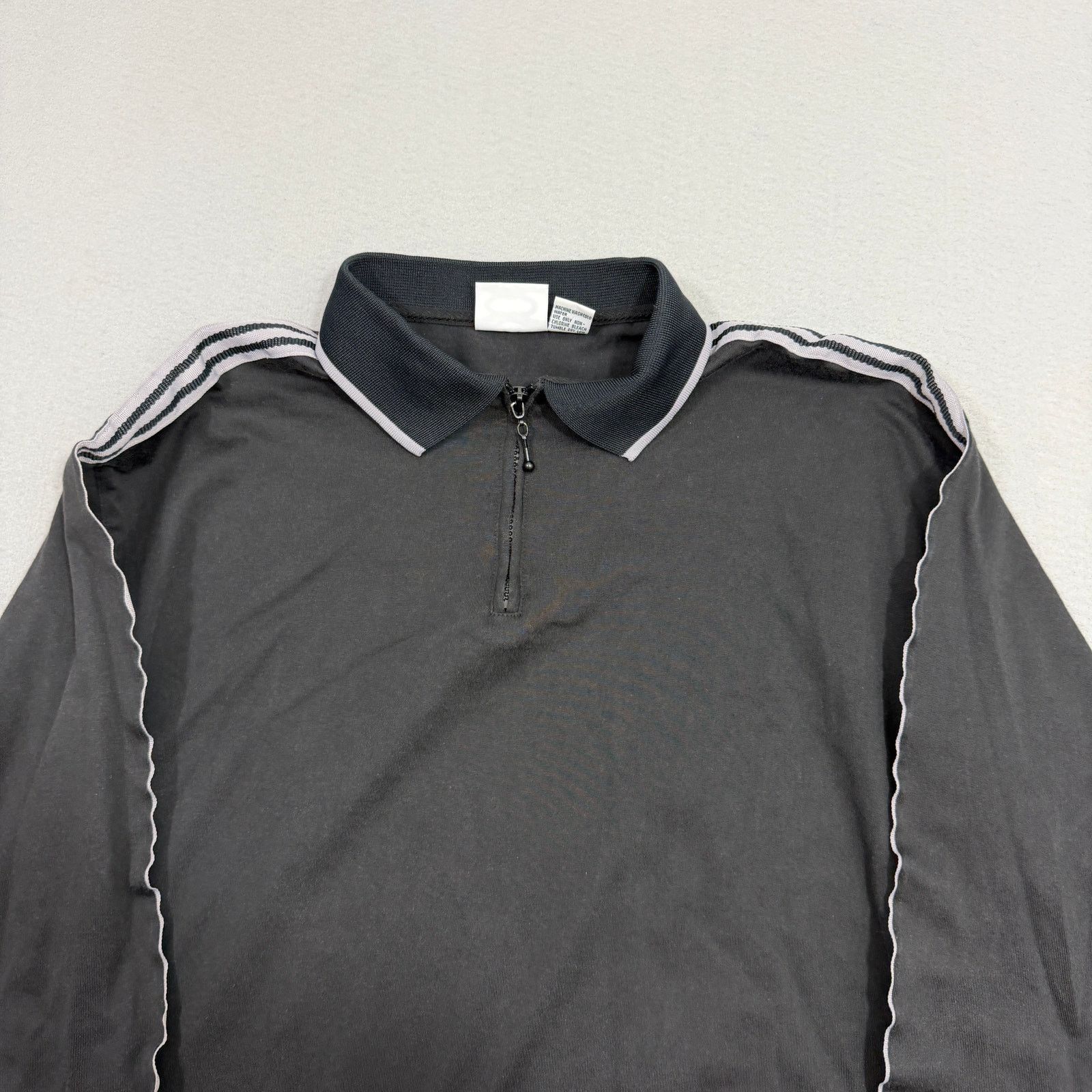 Vintage Vintage Street Culture Long Sleeve Polo Shirt XL Black 90s Size US XL / EU 56 / 4 - 2 Thumbnail