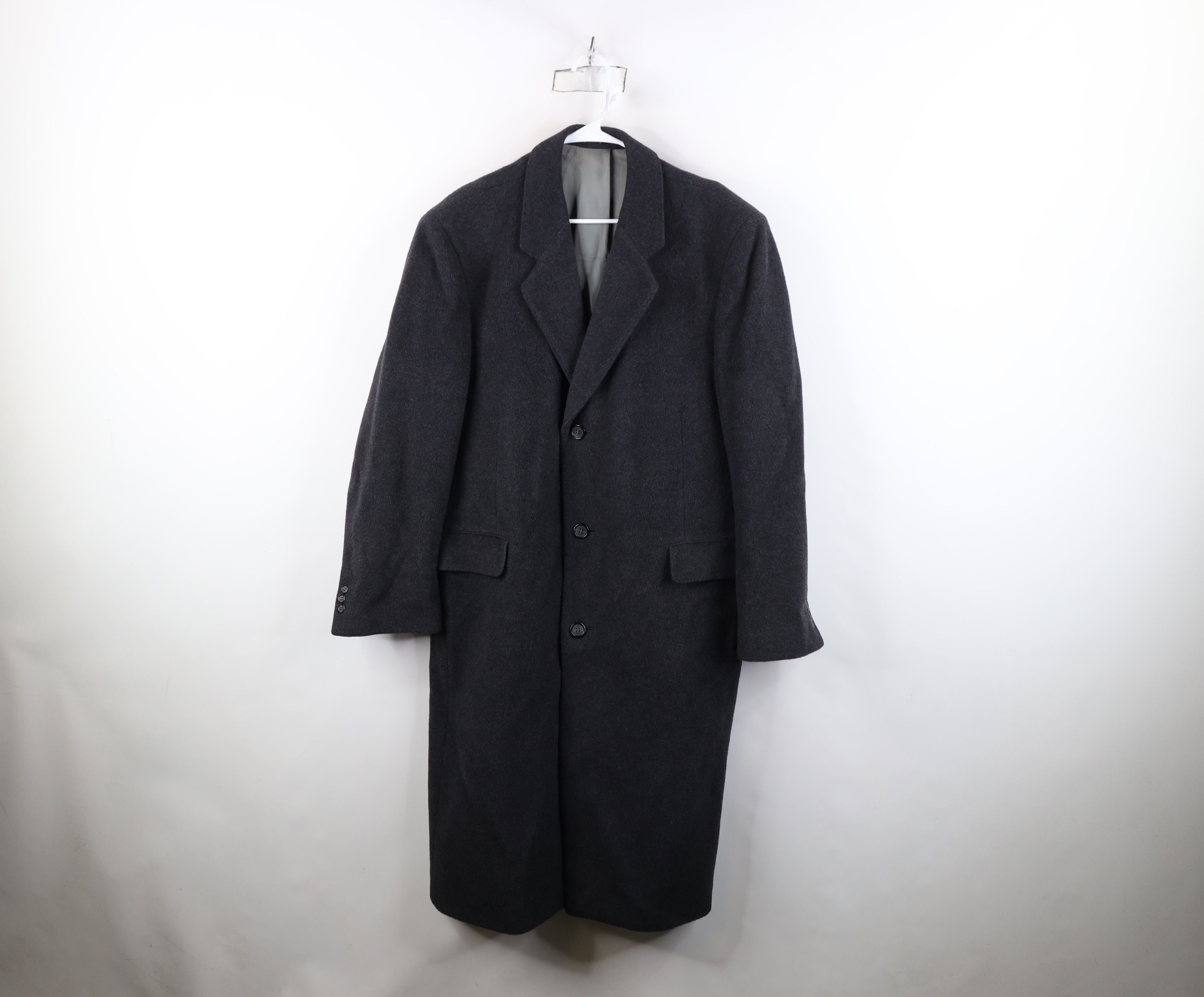Vintage Vintage 80s 90s Egon Von Furstenburg Overcoat Jacket Gray Size US XL / EU 56 / 4 - 1 Thumbnail