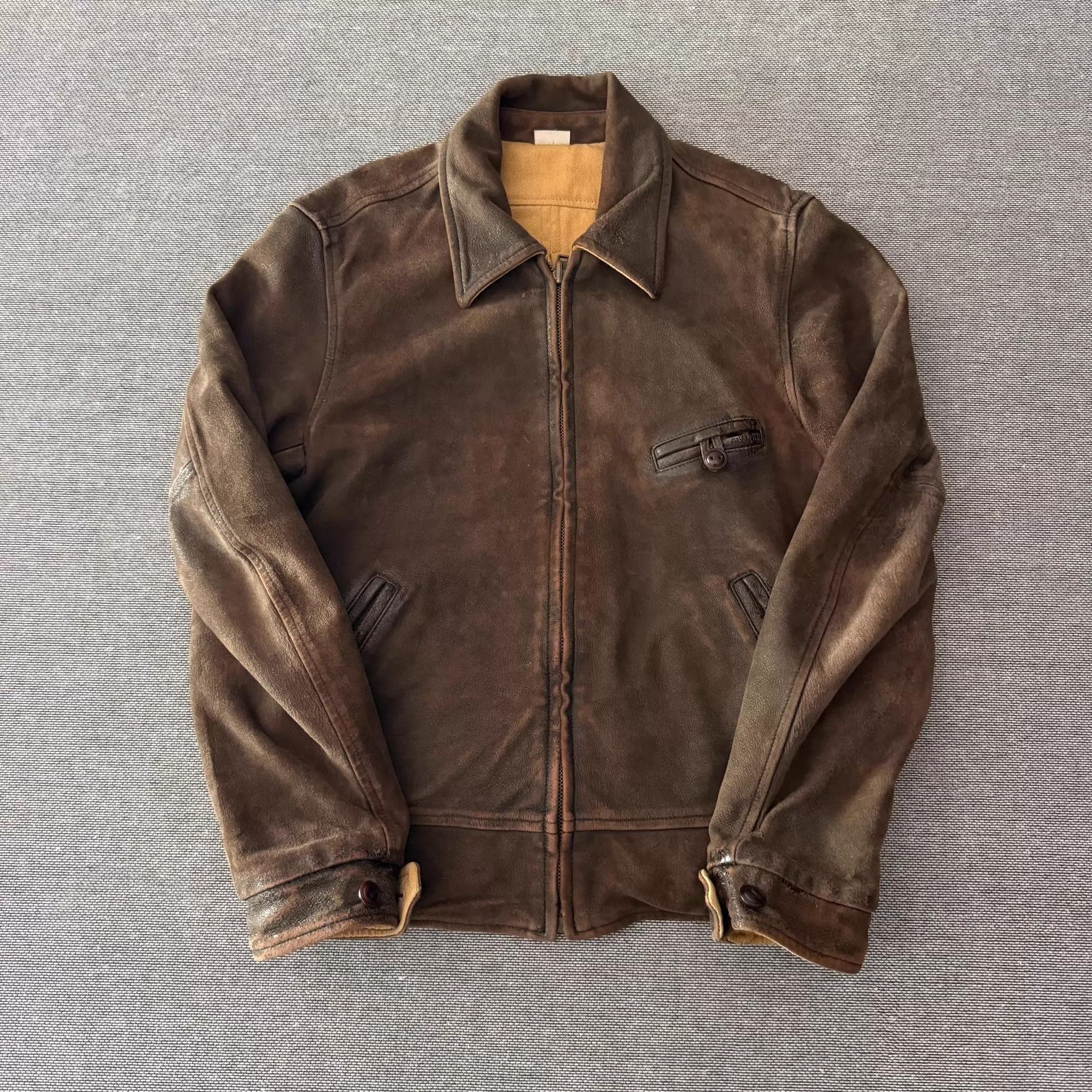 Lewis Leathers Rare Levi's LVC 1940s Vintage Tan Italian Lambskin Jacket S Size US S / EU 44-46 / 1 - 1 Thumbnail