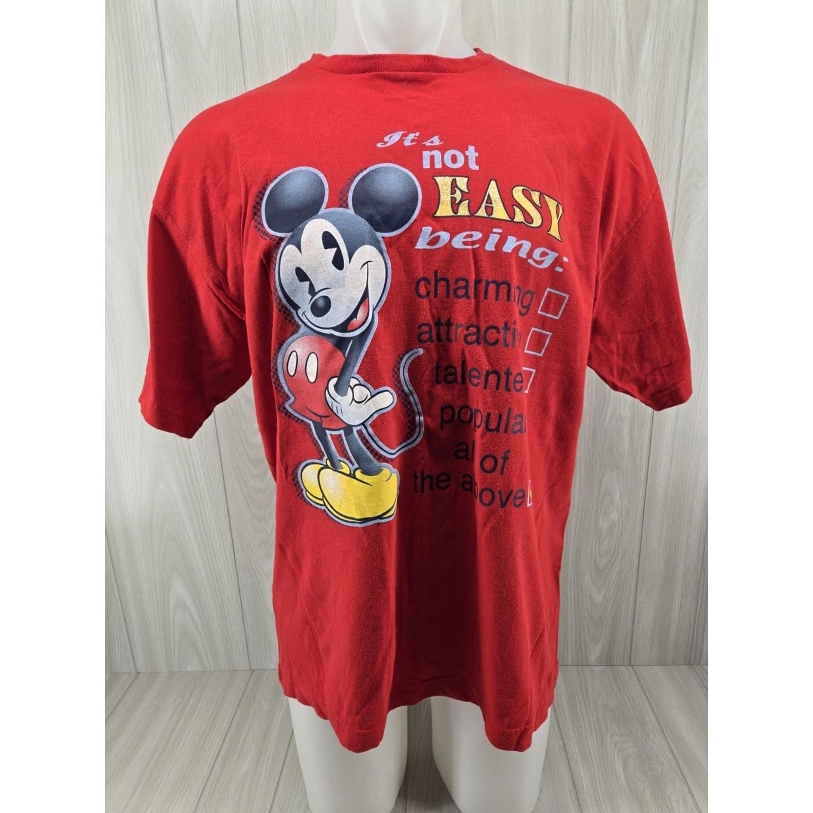 Mickey Unlimited VINTAGE Mickey Unlimited Shirt XL Red 90s Disney Glitter Mens T-Shirt Size US XL / EU 56 / 4 - 2 Thumbnail