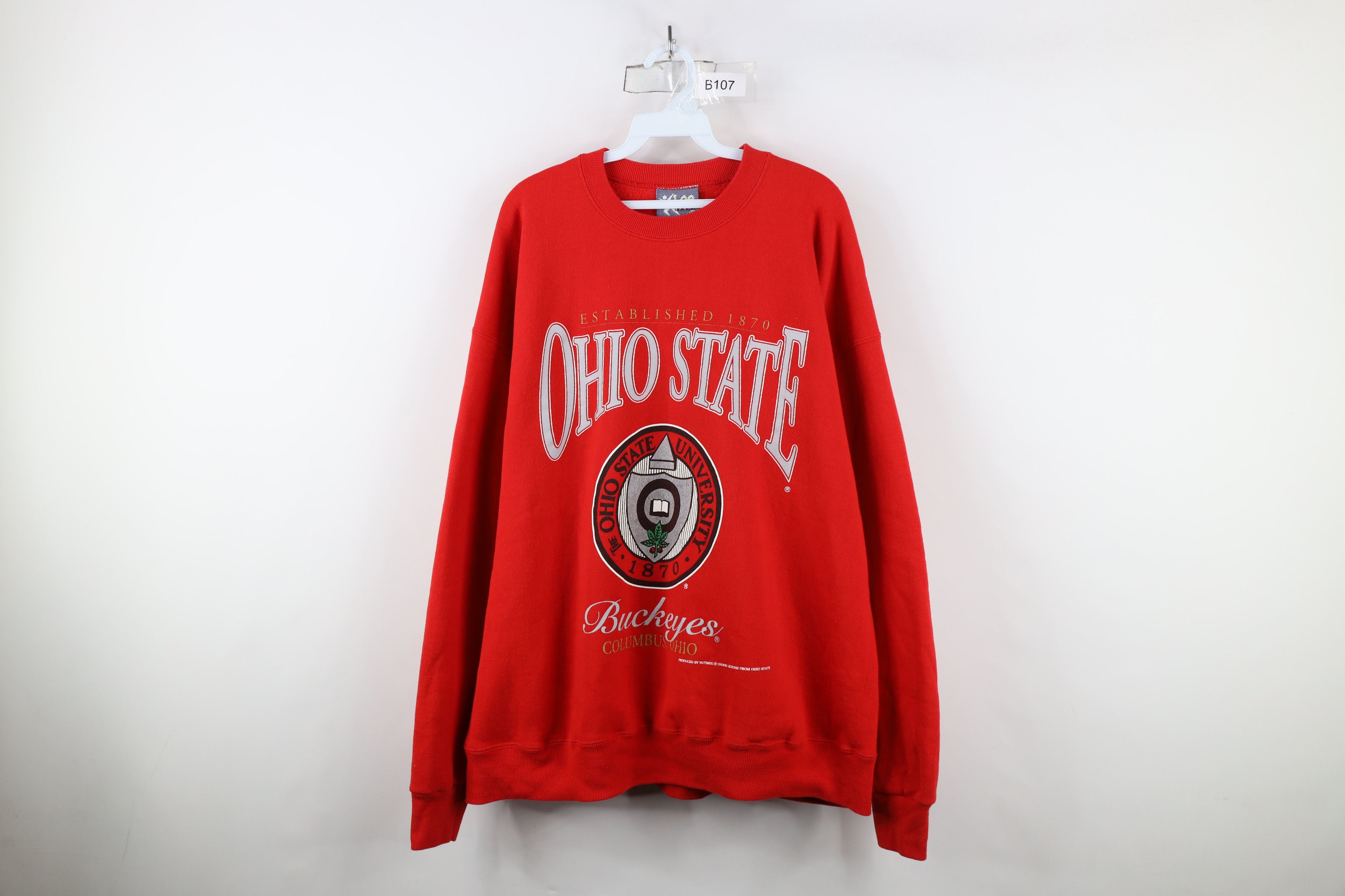 Vintage Vintage 90s Ohio State University Crewneck Sweatshirt USA Size US XXL / EU 58 / 5 - 1 Thumbnail