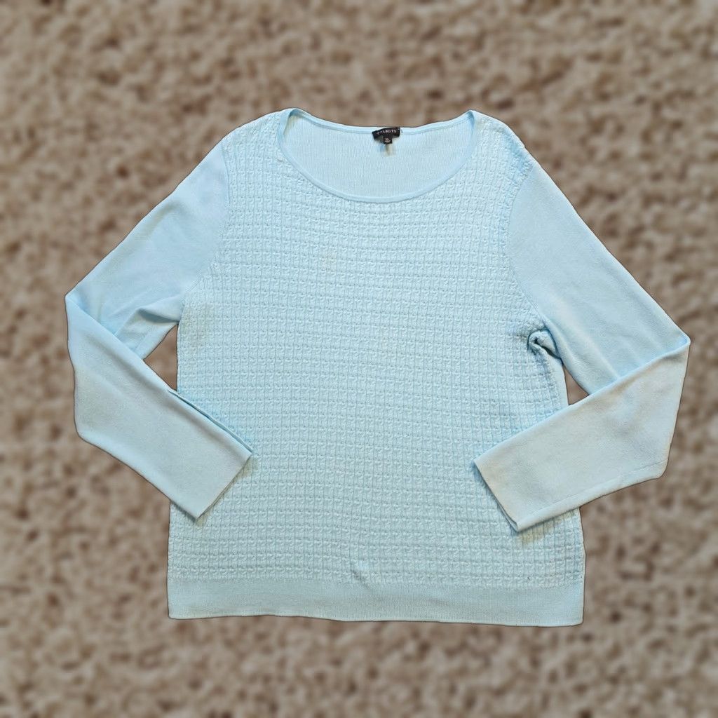 Talbots Talbots Sweater Women Size XL Blue Knit Long Sleeve Stretch Round Neck Casual Size XL / US 12-14 / IT 48-50 - 1 Thumbnail