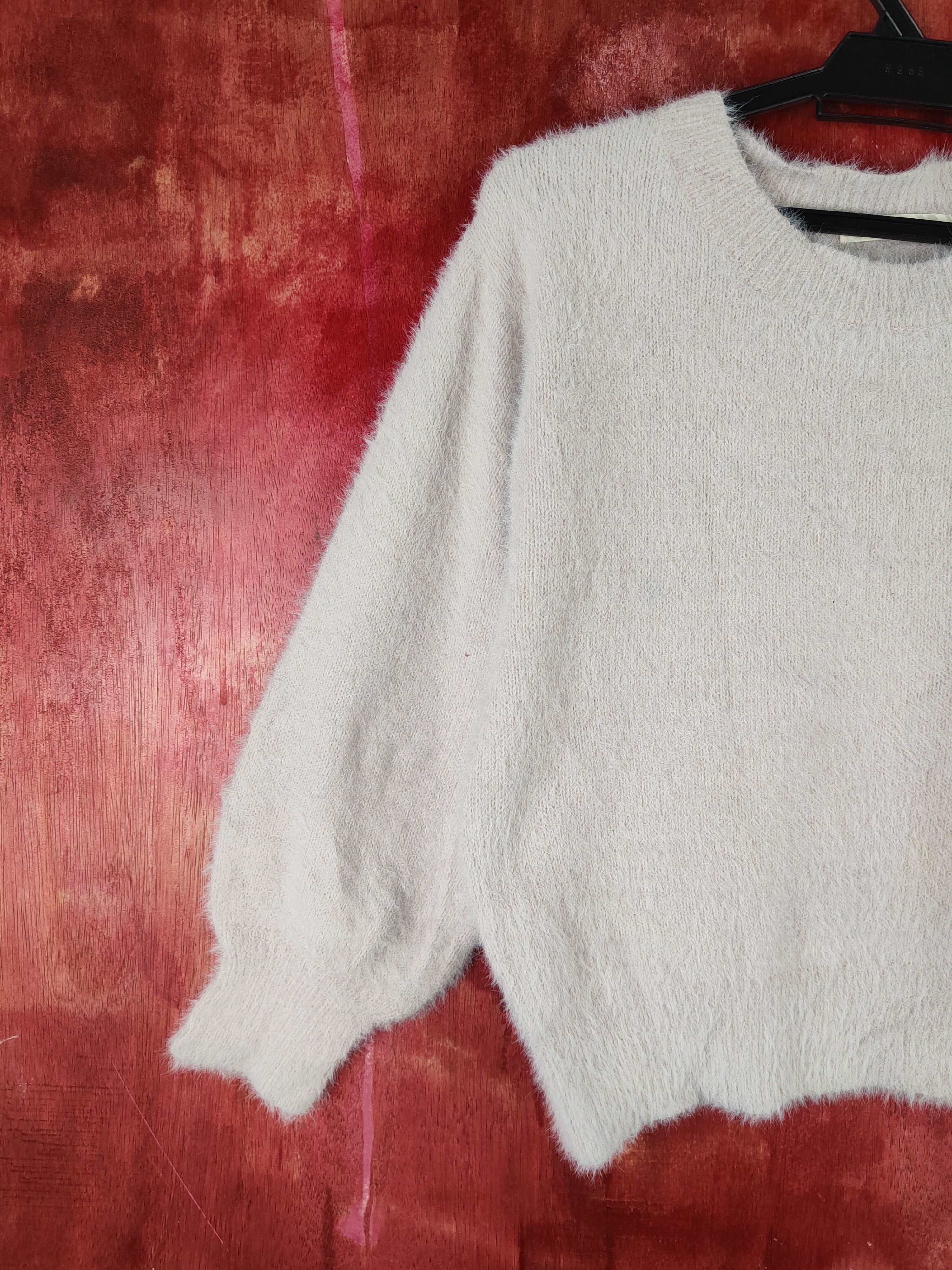 Majestic Legon Purple Shag Shaggy Fur Mohair Knitwear #S1970