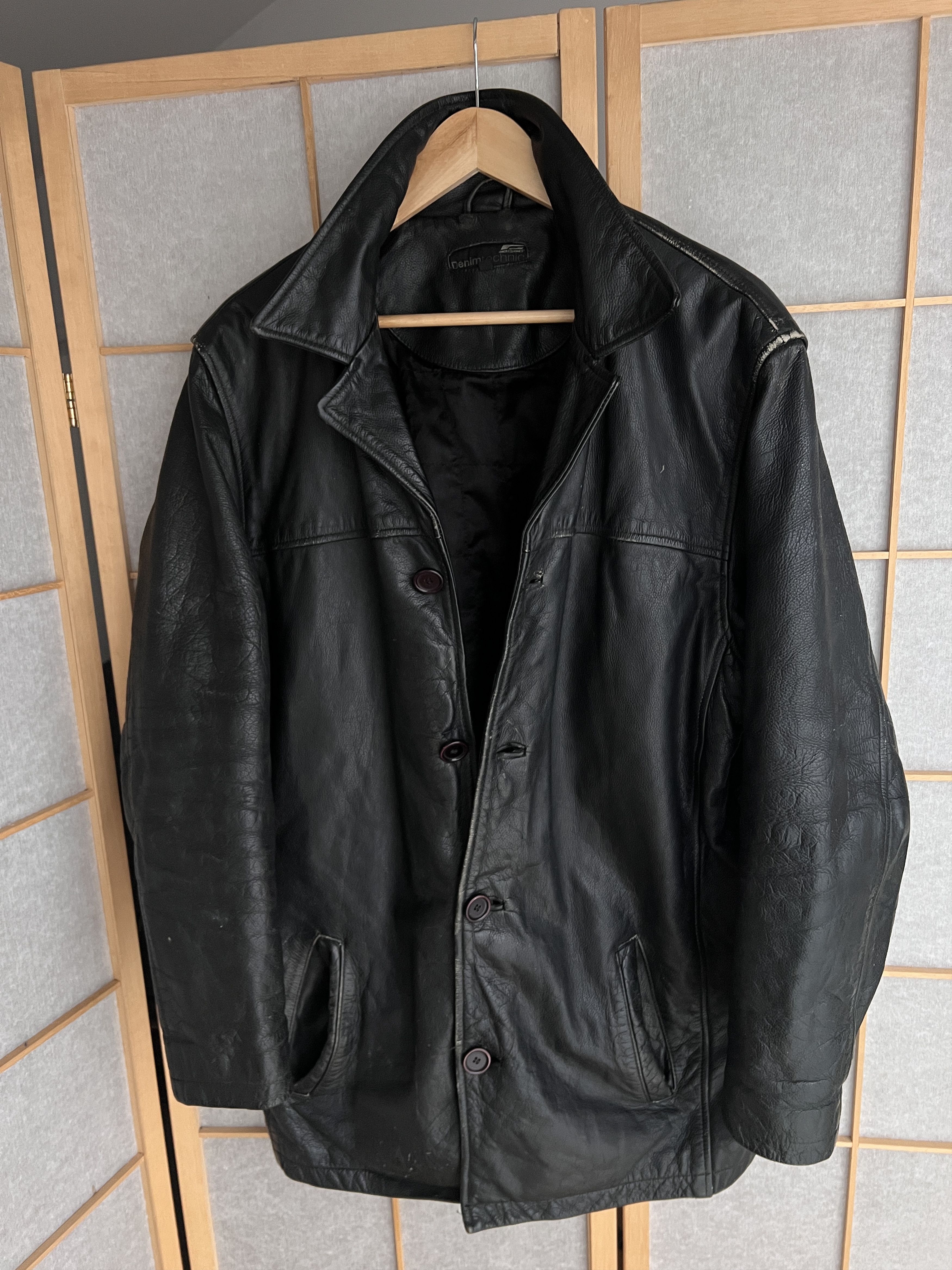If Six Was Nine The Sopranos vibe! VTG 2000s leather coat jacket baggy boxy Size US L / EU 52-54 / 3 - 5 Thumbnail