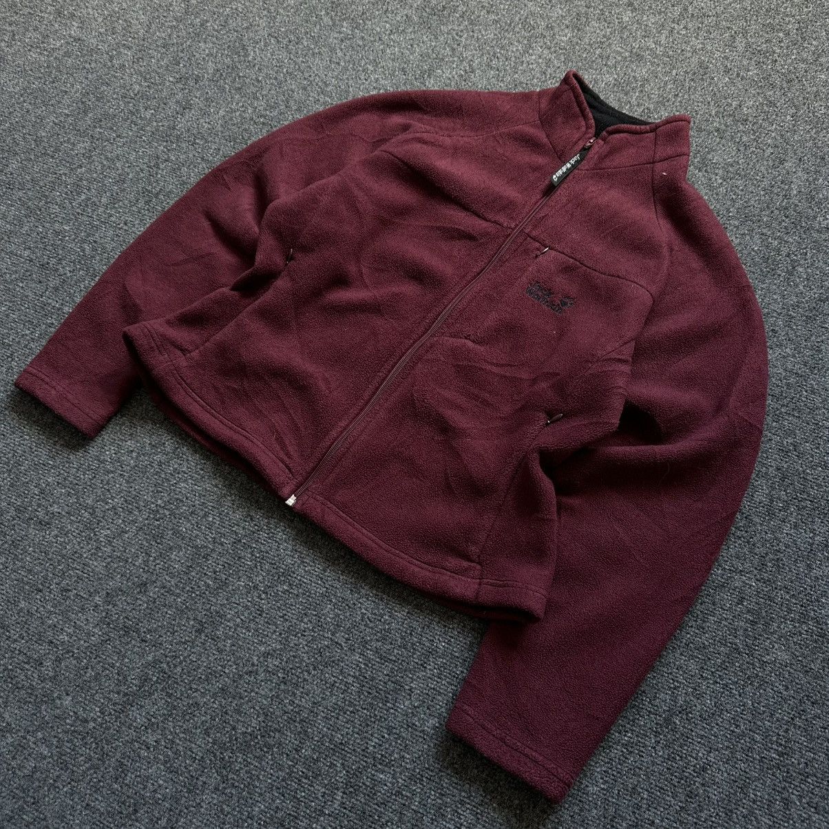 Jack Wolfskin VTG Women’s Fleece Jacket Size L Burgundy Zip Sweater Size L / US 10 / IT 46 - 2 Thumbnail