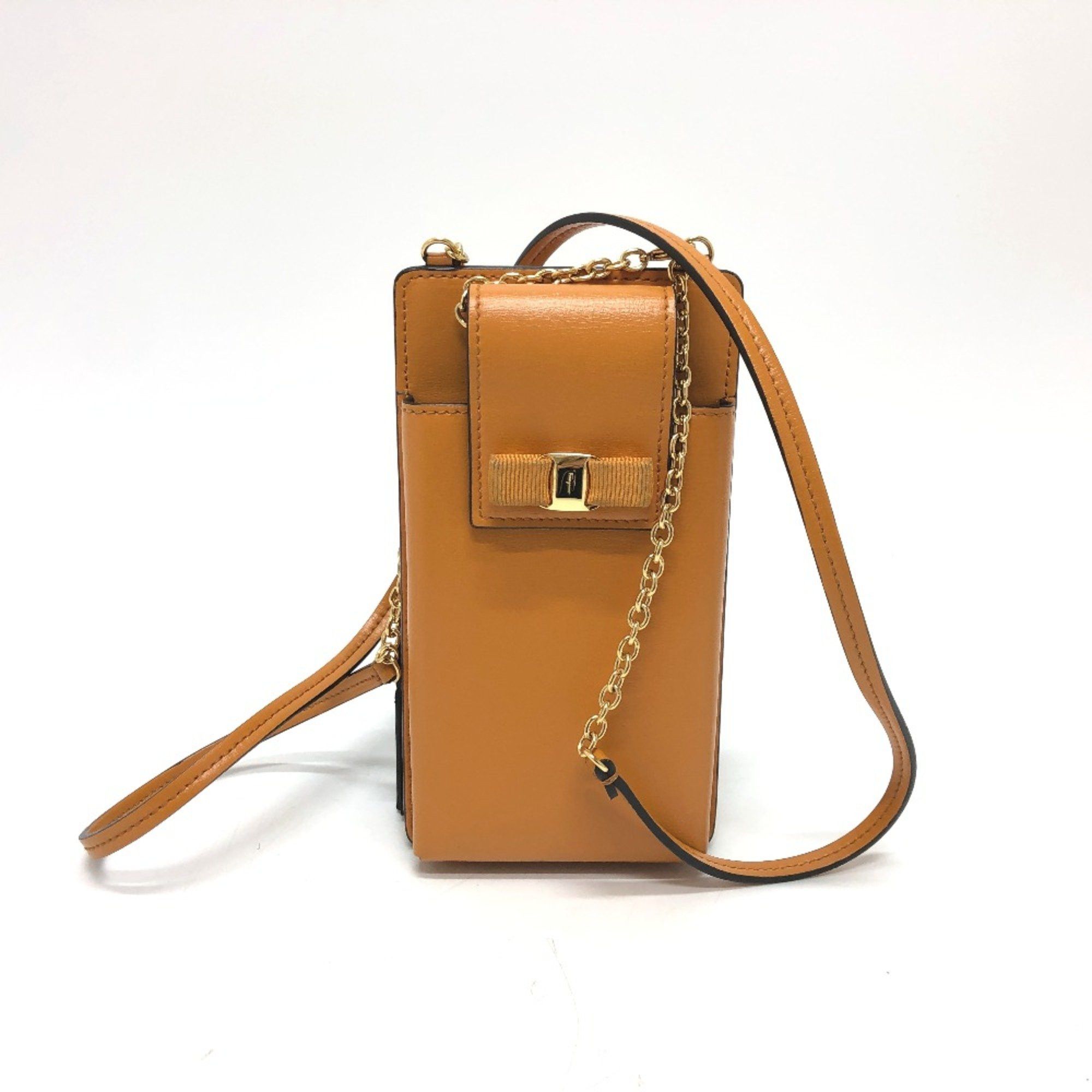 Salvatore Ferragamo Salvatore Ferragamo Mobile case Shoulder Bag Orange Brown Orange GoldHardware Size ONE SIZE - 1 Thumbnail