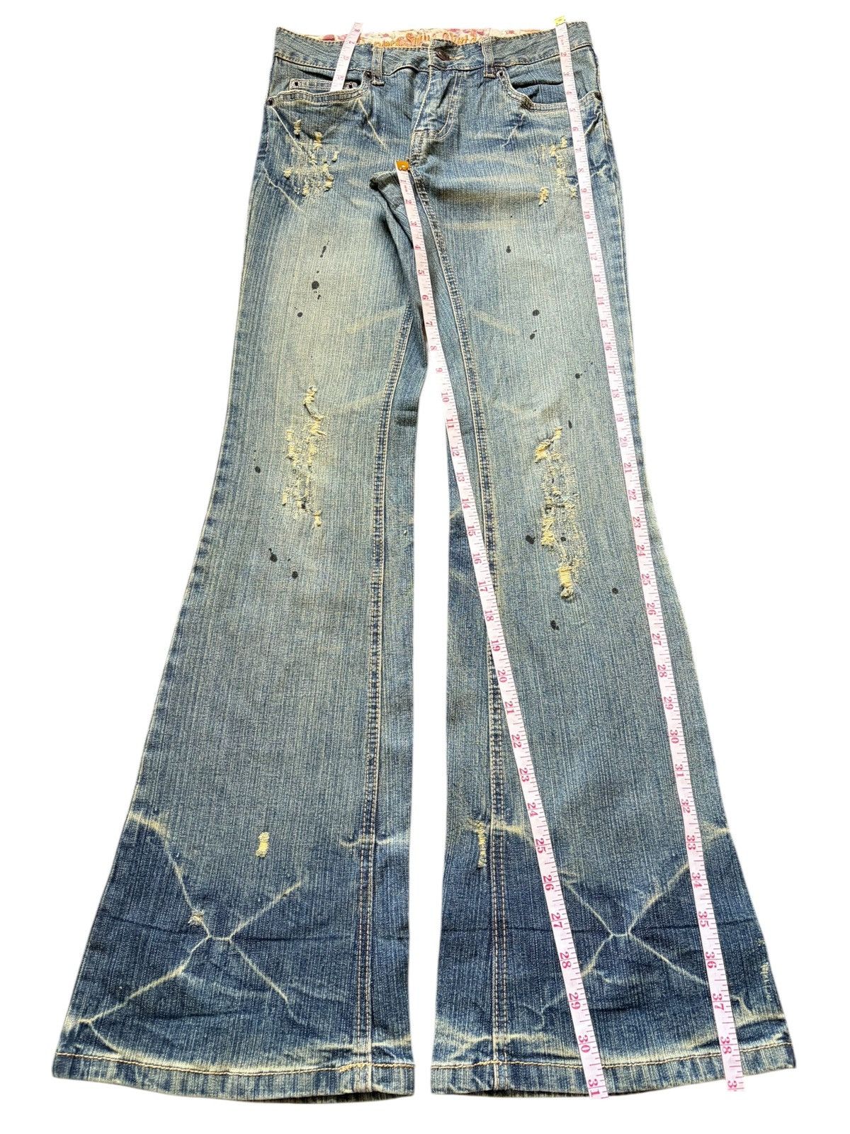 Diesel Vintage Copper Smith Distress Low Rise Flare Jeans Size 26" / US 2 / IT 38 - 7 Thumbnail