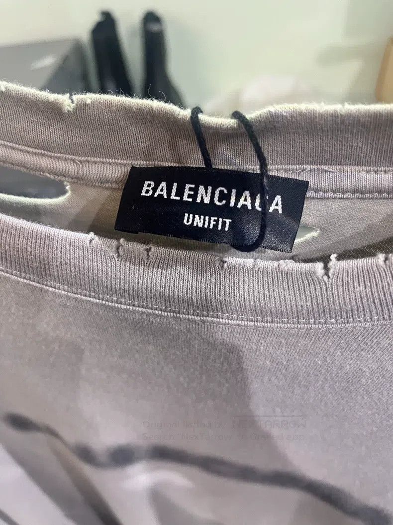 Balenciaga Balenciaga Grey Blurred Letter Destroyed Short Sleeve Size US XXS / EU 40 - 2 Thumbnail