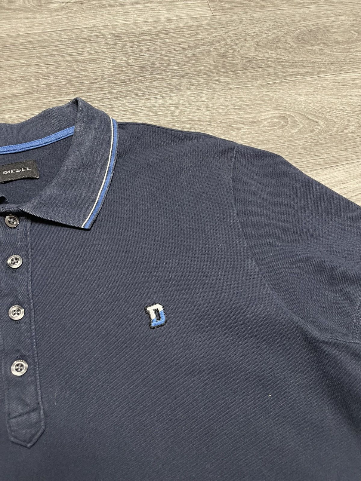 Diesel Vintage Diesel D Logo Navy Blue Polo Shirt Size US XL / EU 56 / 4 - 4 Thumbnail