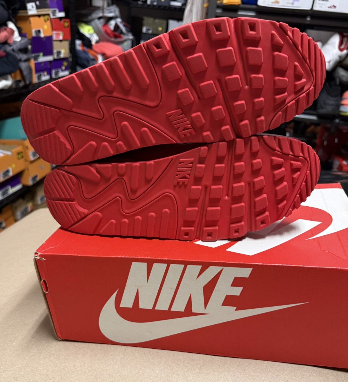 Nike Nike Air Max 90 Triple Red Mens size 15 running shoes Rare! Size US 15 / EU 48 - 5 Thumbnail