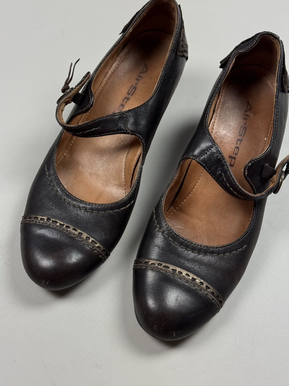 A.S.98 × Vintage Airstep Vintage Avant-Garde Ladies Leather Heeled Shoes Size US 8 / IT 38 - 13 Thumbnail