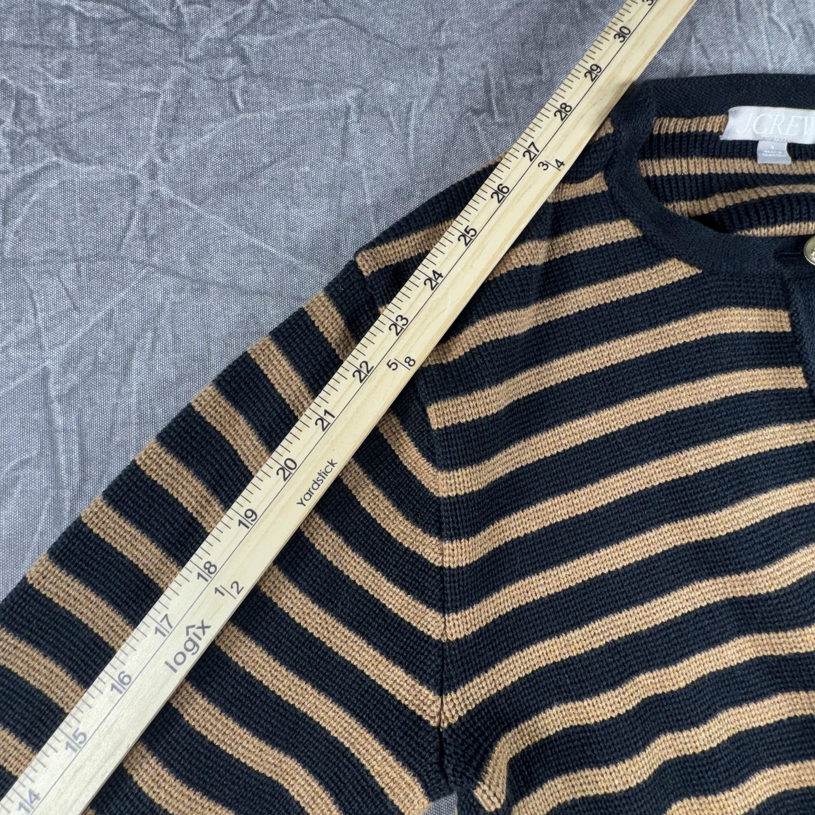 J.Crew J-Crew Sweater Women's S Black Tan Striped 2024 Cotton Size S / US 4 / IT 40 - 6 Thumbnail