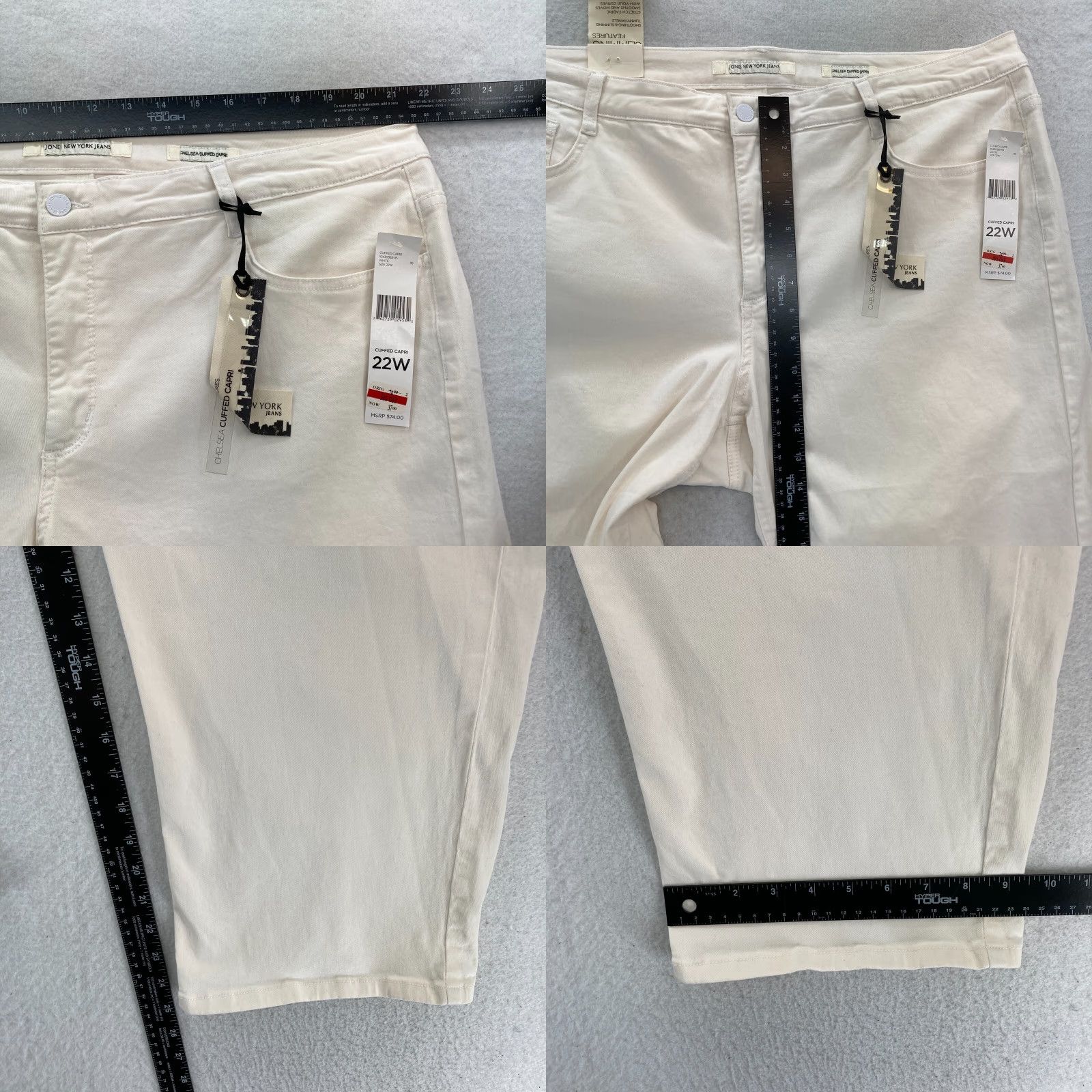 Jones New York Jones New York Jeans Capri Women's Plus 22W Chelsea White Stretch Denim Size 40" / US 18 - 8 Thumbnail