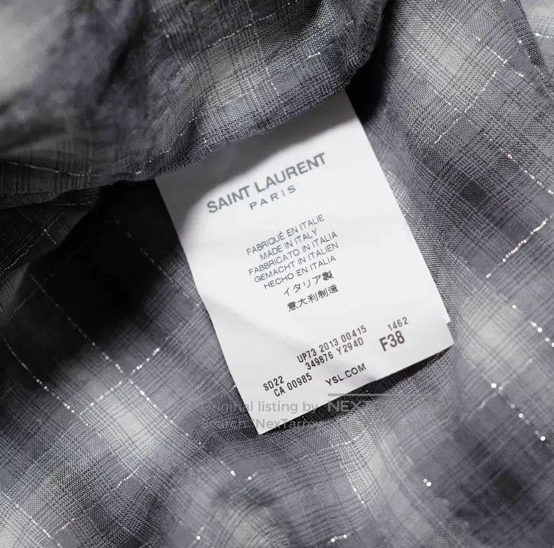 Saint Laurent Paris Saint Laurent Paris Size 38 Plaid Shirt i Size US M / EU 48-50 / 2 - 4 Thumbnail