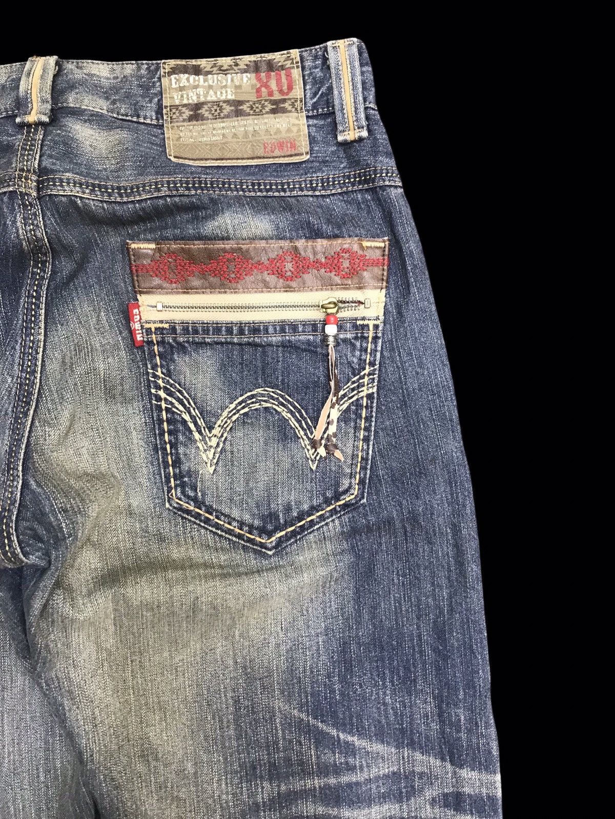 Edwin 💥BAGGY💥EDWIN 444XV Stone Wash Fades Denim F157 Size US 36 / EU 52 - 10 Thumbnail