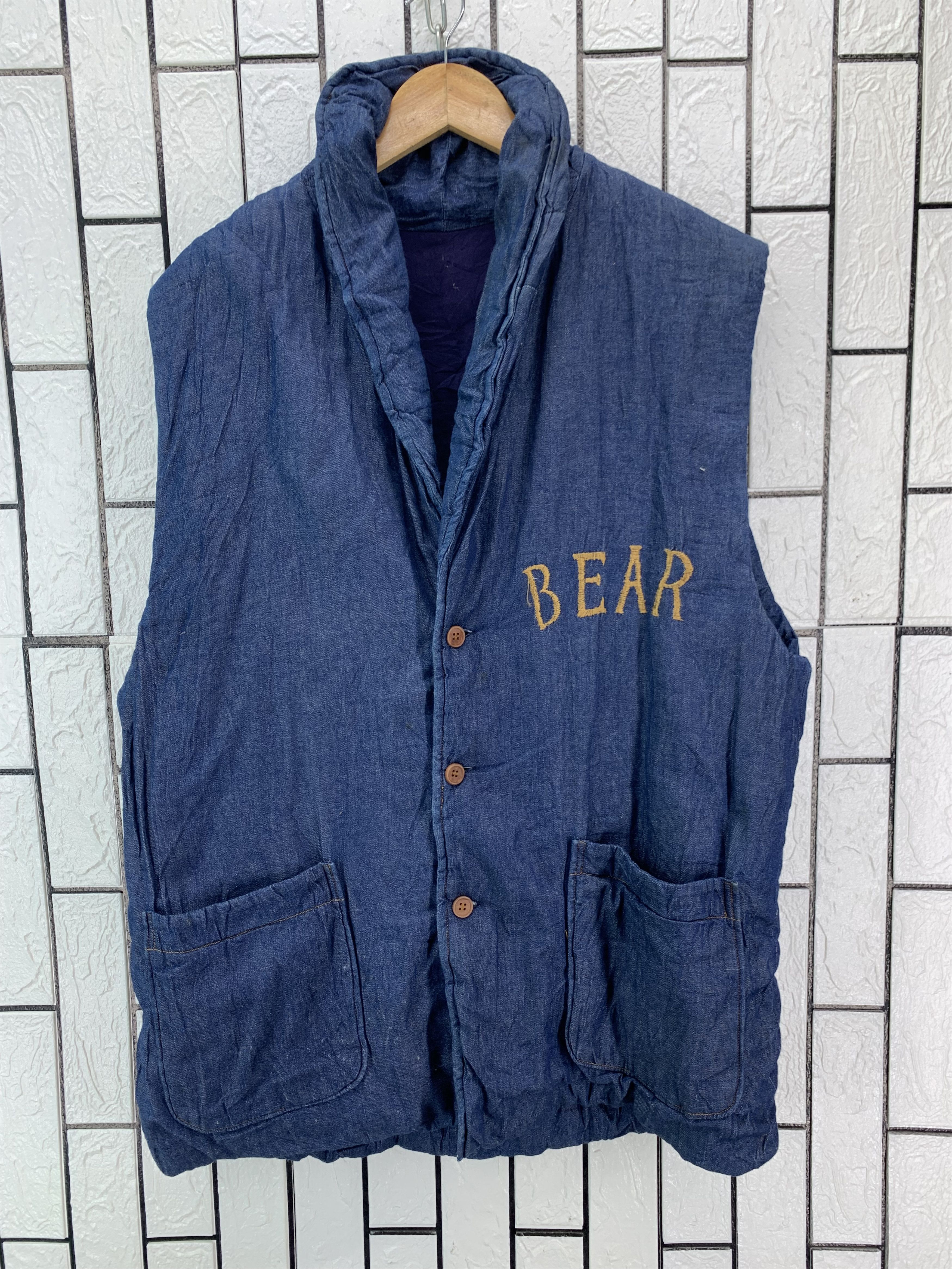 Japanese Brand Vintage Denim Embroidered patch Bear Size US L / EU 52-54 / 3 - 1 Thumbnail