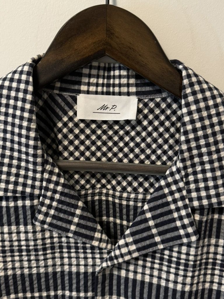 Mr P. Mr P. - Gingham Cotton-Seersucker Shirt - Blue Size US M / EU 48-50 / 2 - 2 Thumbnail