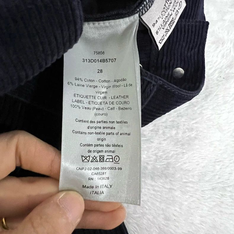 Dior Dior Dark blue corduroy straight trousers 2502-Nextarrow Size US 28 / EU 44 - 5 Thumbnail