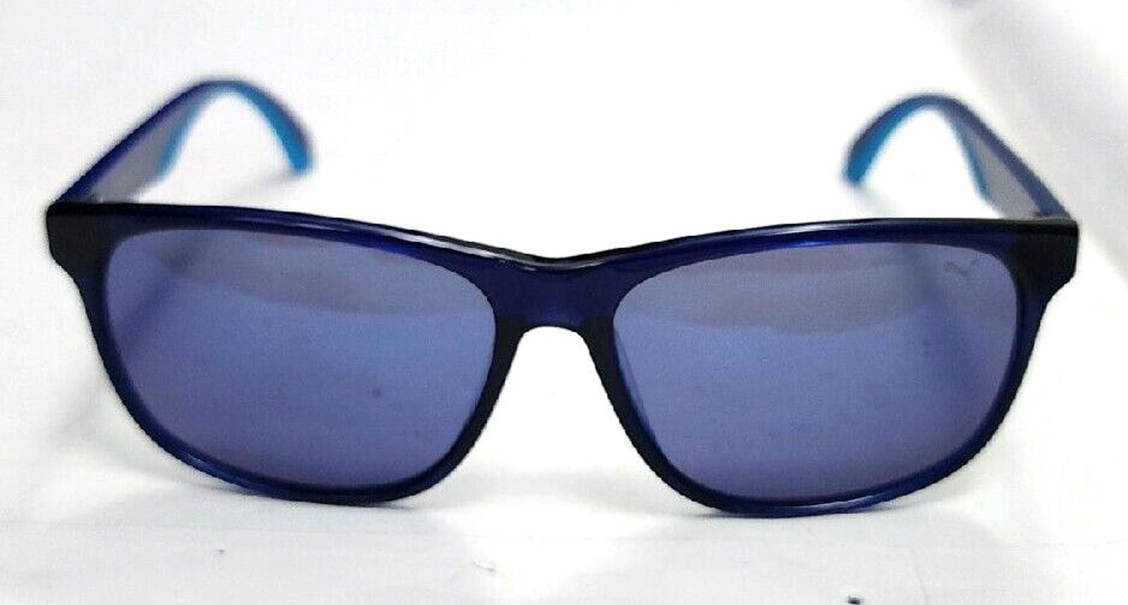 Puma Puma PU0106S 002 Blue Mirror Square Sunglasses 56-15 140 Size ONE SIZE - 3 Thumbnail