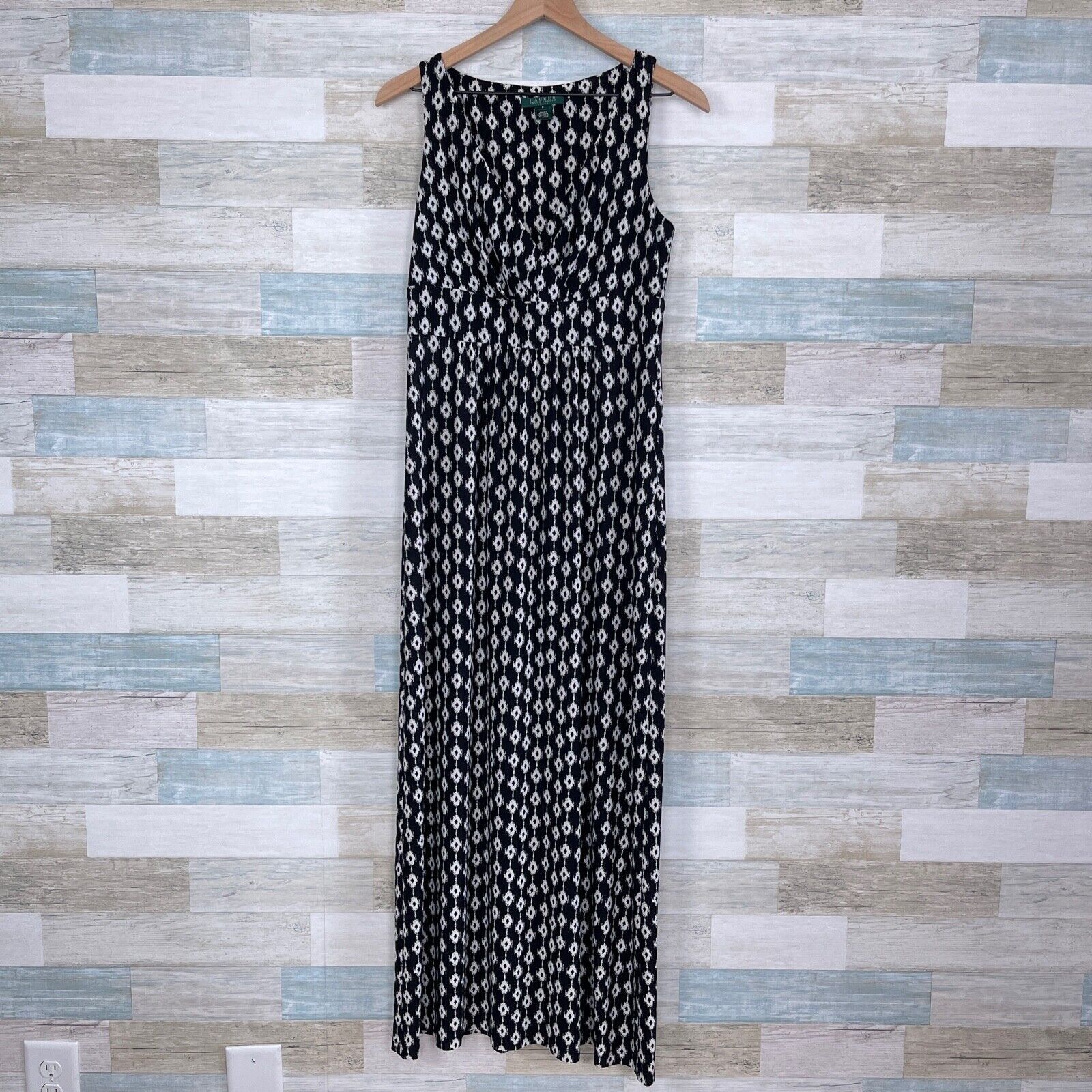 Lauren Ralph Lauren LRL Ralph Lauren Jersey Maxi Dress Black White Womens 8 Size M / US 6-8 / IT 42-44 - 1 Thumbnail