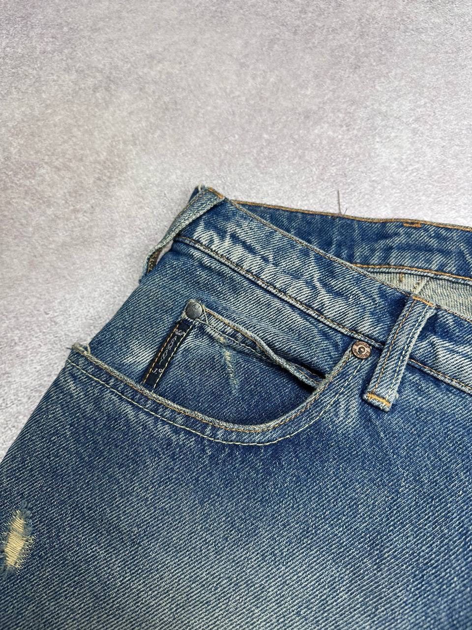 Armani Vintage 90s Armani Jeans Y2K Baggy Jeans Indigo 33 Size US 33 - 7 Thumbnail