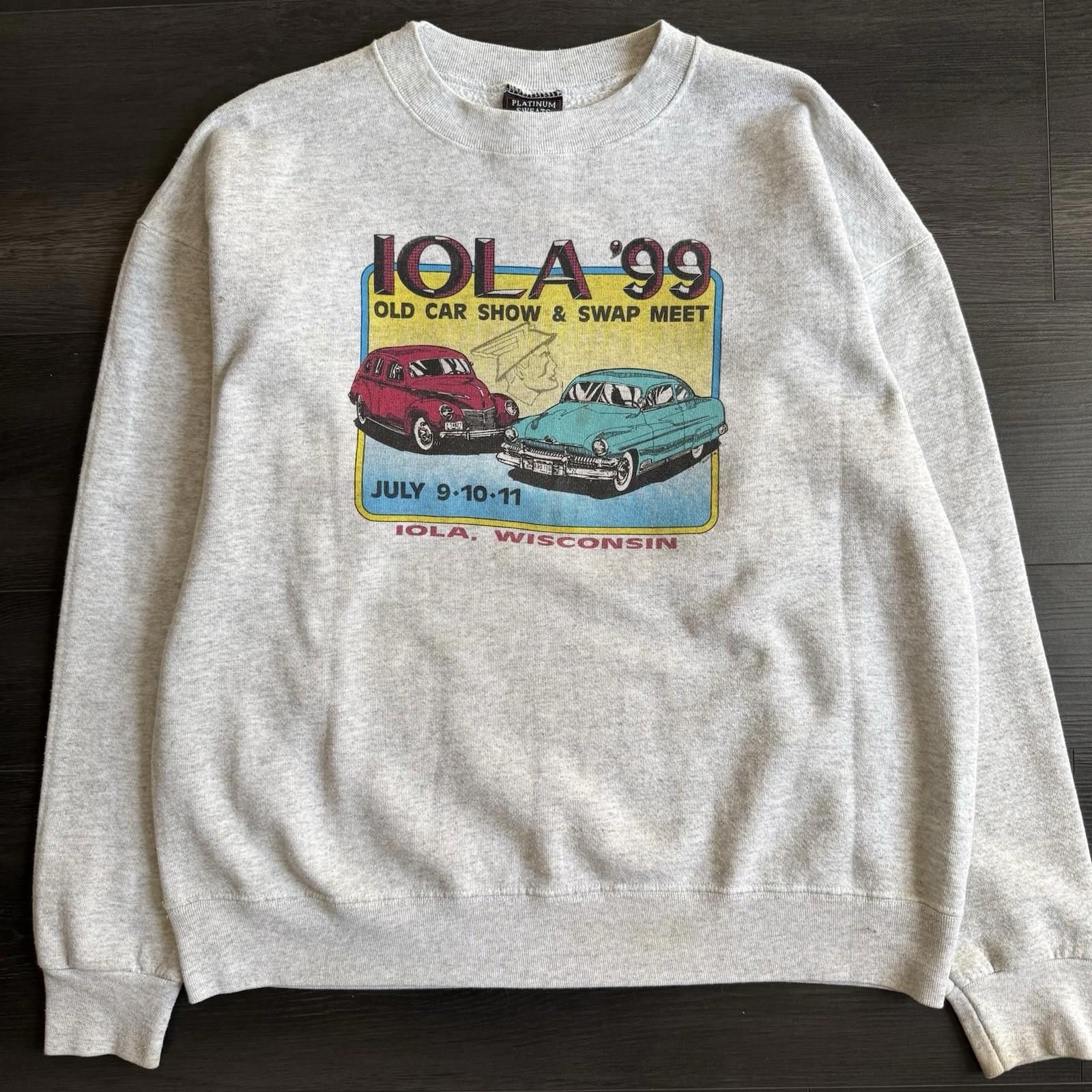 Fruit Of The Loom Vintage 1999 Iola Wisconsin Car Show Crewneck Sweater Medium Size US M / EU 48-50 / 2 - 1 Thumbnail