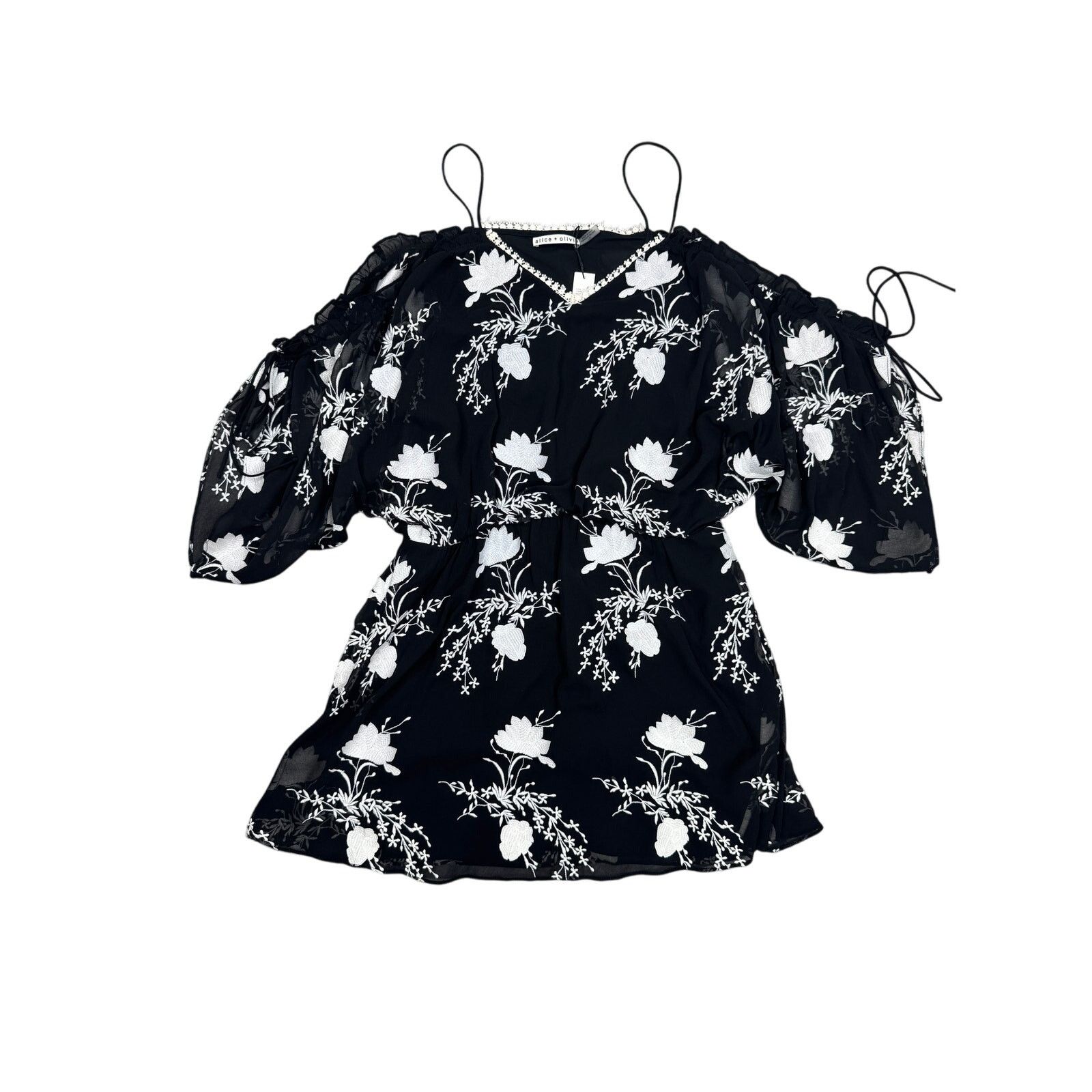 Alice + Olivia Alice and Olivia Holden Embroidered Cold-Shoulder Dress Size L / US 10 / IT 46 - 7 Thumbnail
