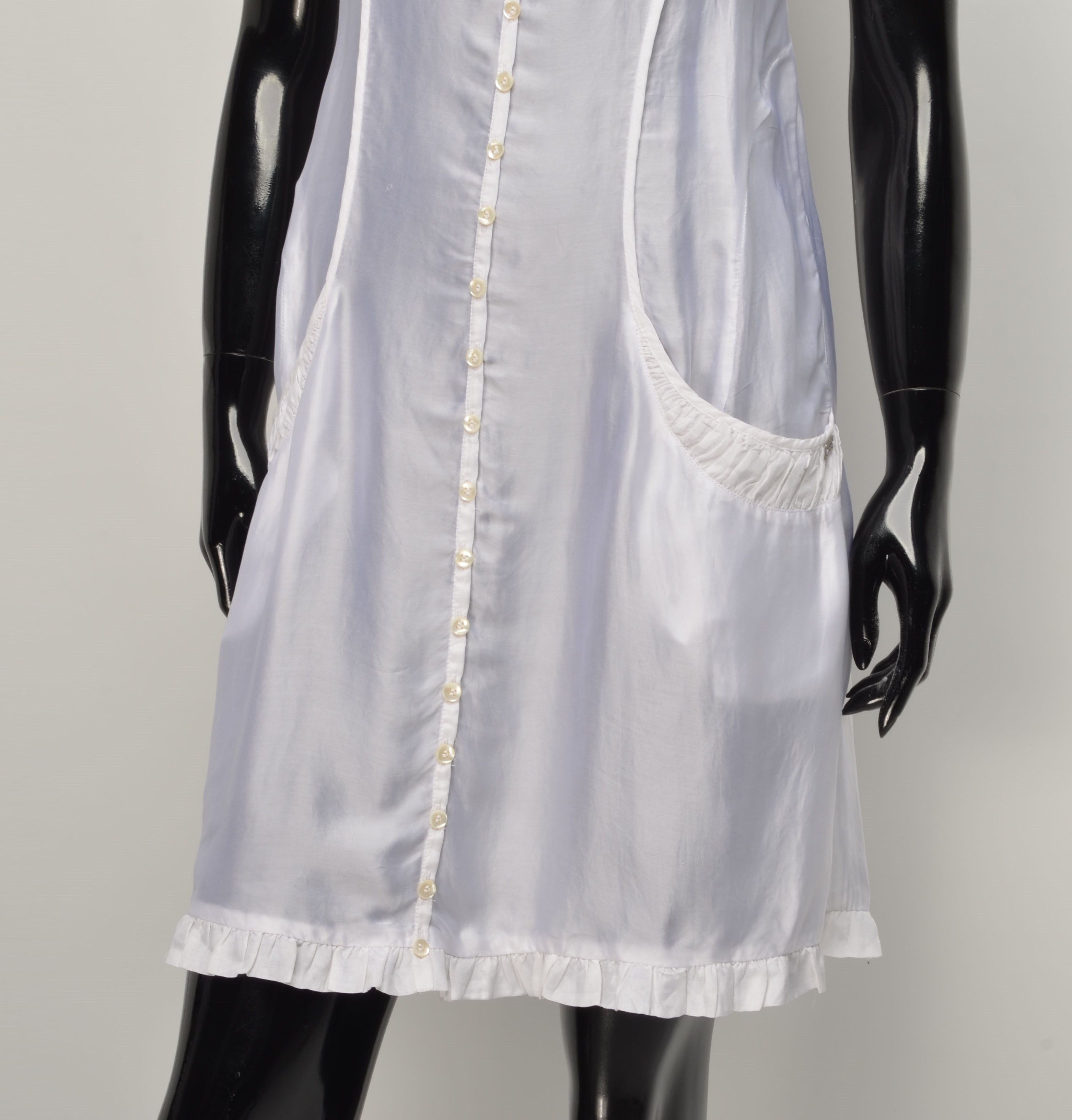 Other Miss Sixty Y2K Cottage Core White Cami Mini Dress Size M / US 6-8 / IT 42-44 - 3 Thumbnail