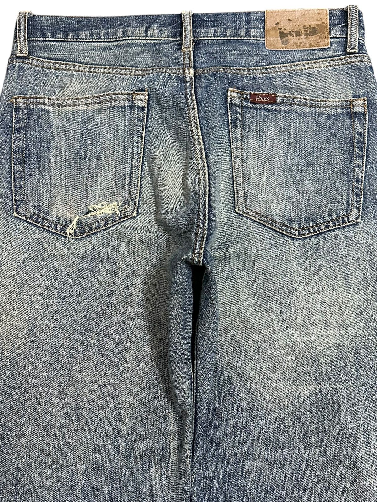Hanes Vintage Hanes Blue Faded Wash Distress Style Baggy Jeans Size US 32 / EU 48 - 5 Thumbnail