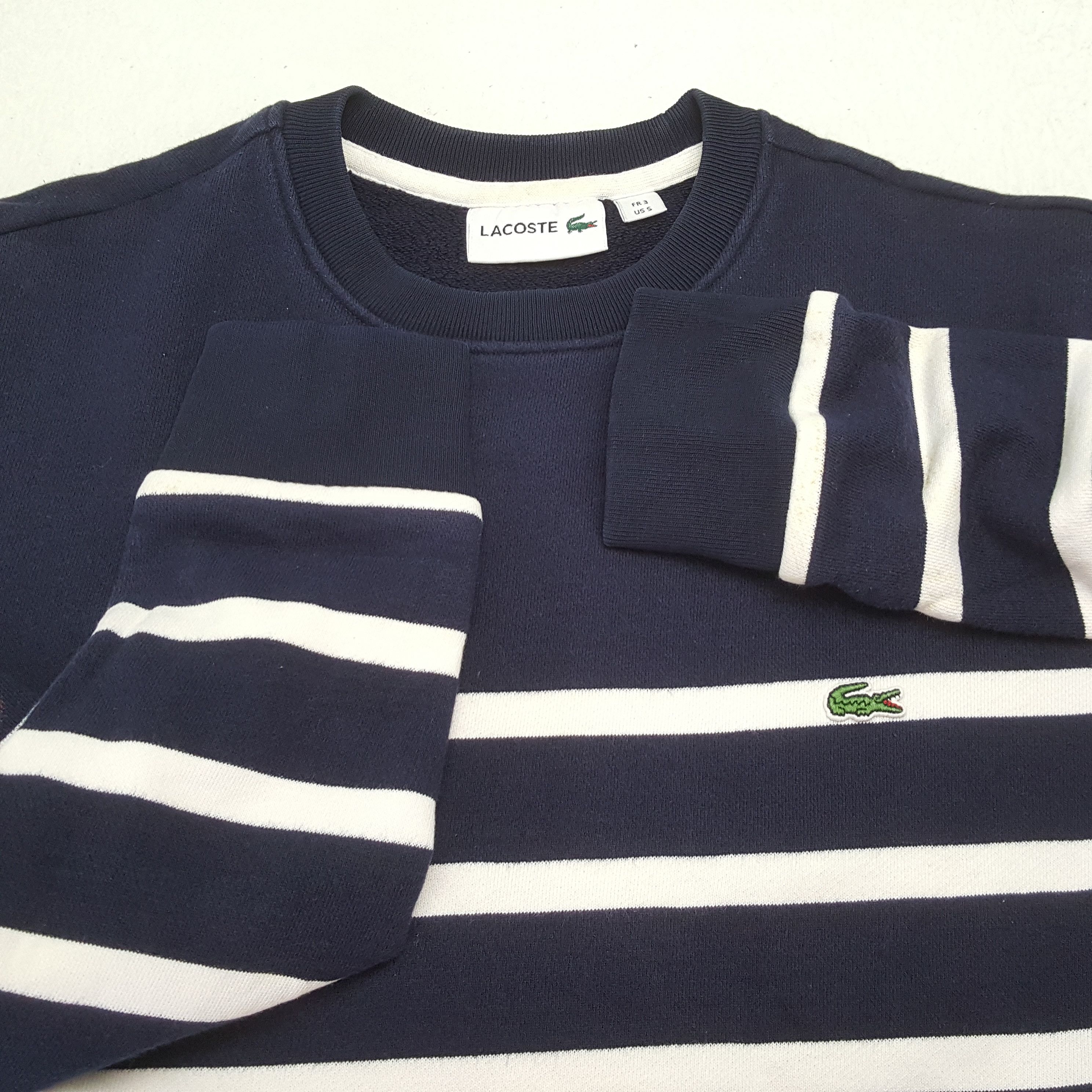 Lacoste × Vintage Vintage LACOSTE Sportswear Stripe Design Sweatshirt Size US S / EU 44-46 / 1 - 9 Thumbnail