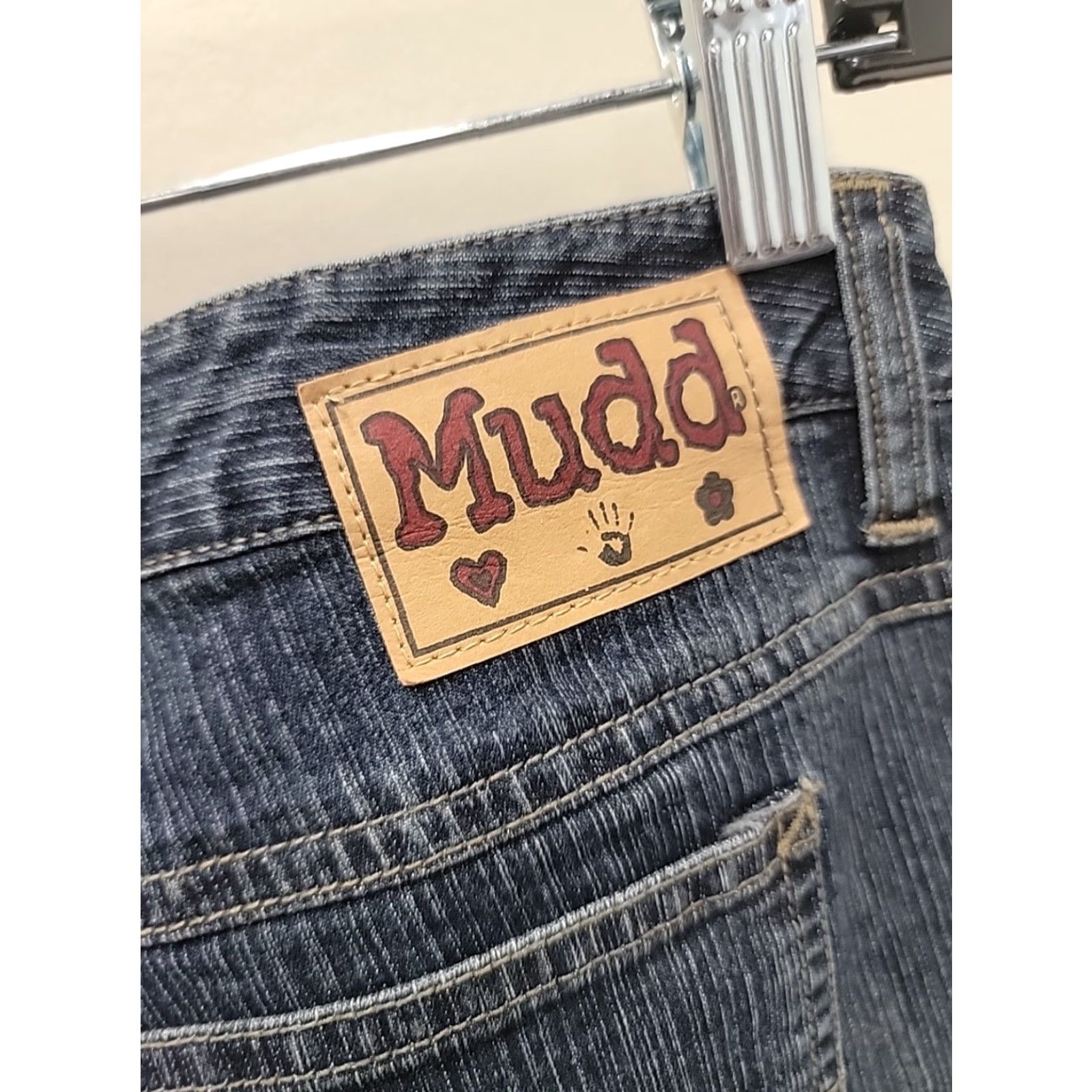 Vintage VINTAGE Mudd Jeans Womens 13 Blue Hip Hugger Flare Dark Wash 90s Bell Bottom Boot Cut Jeans Womens Size 34" / US 12 / IT 48 - 6 Thumbnail