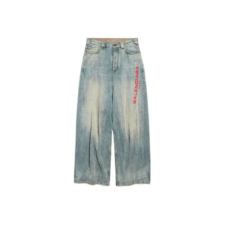 Balenciaga Balenciaga Embroidered Denim Pants in Light Blue Size US 26 / EU 42 - 1 Thumbnail