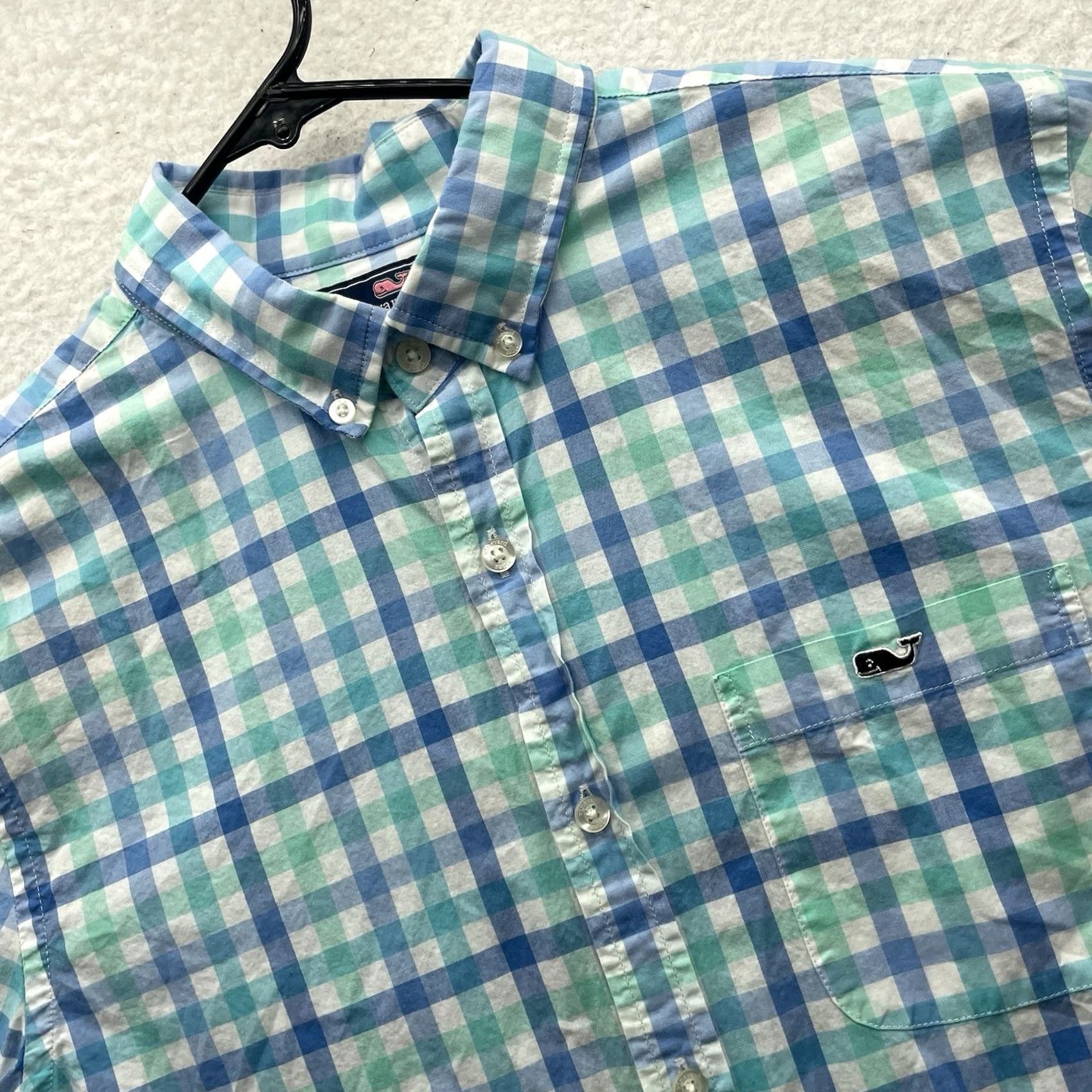 Vineyard Vines Vineyard Vines Tucker Shirt Mens M Slim Fit Plaid Green Blue Check Button-Up Shirt Size US M / EU 48-50 / 2 - 2 Thumbnail