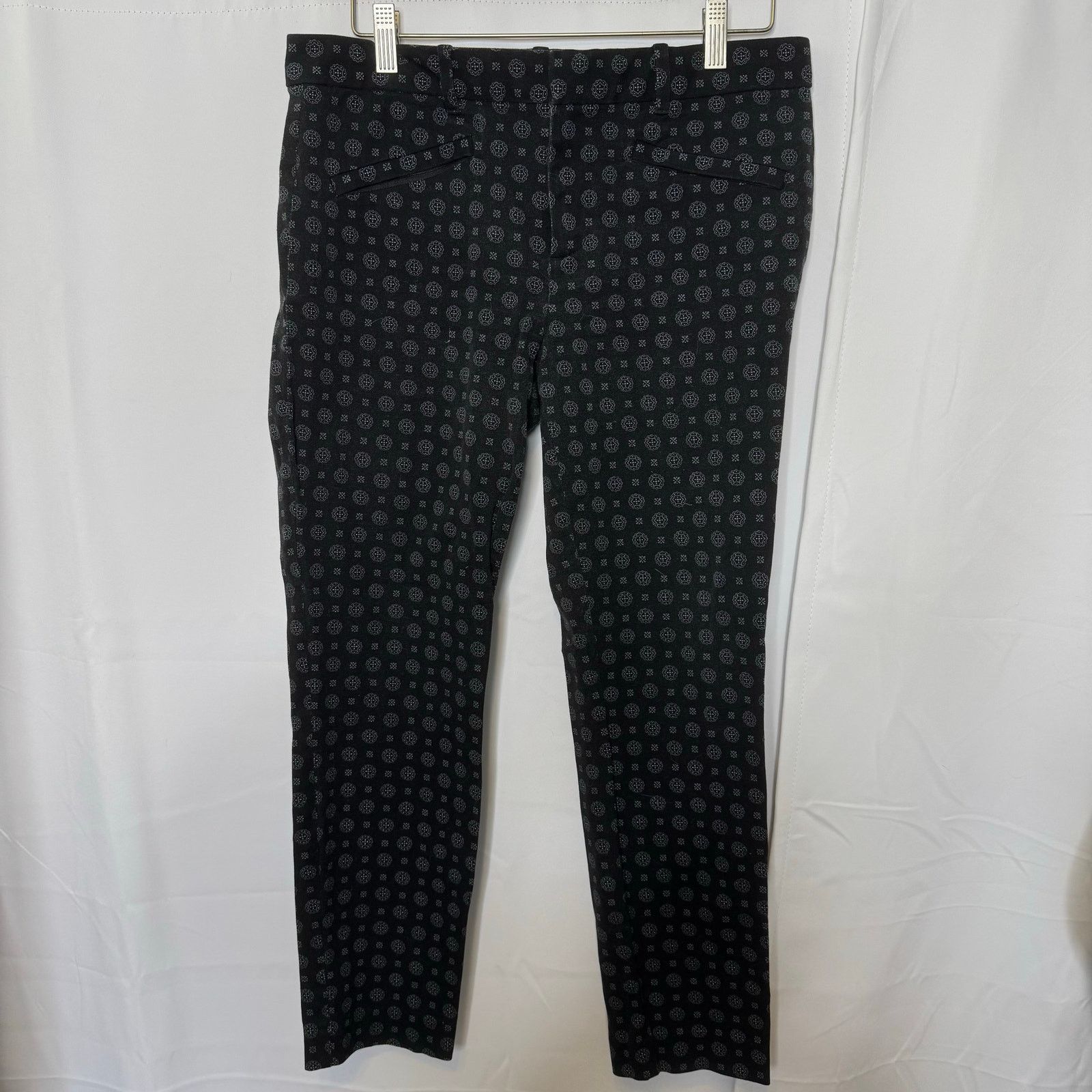 Gap GAP Skinny Ankle Pants Womens 10R Geo Print Stretch Trousers Size 32" / US 10 / IT 46 - 2 Thumbnail