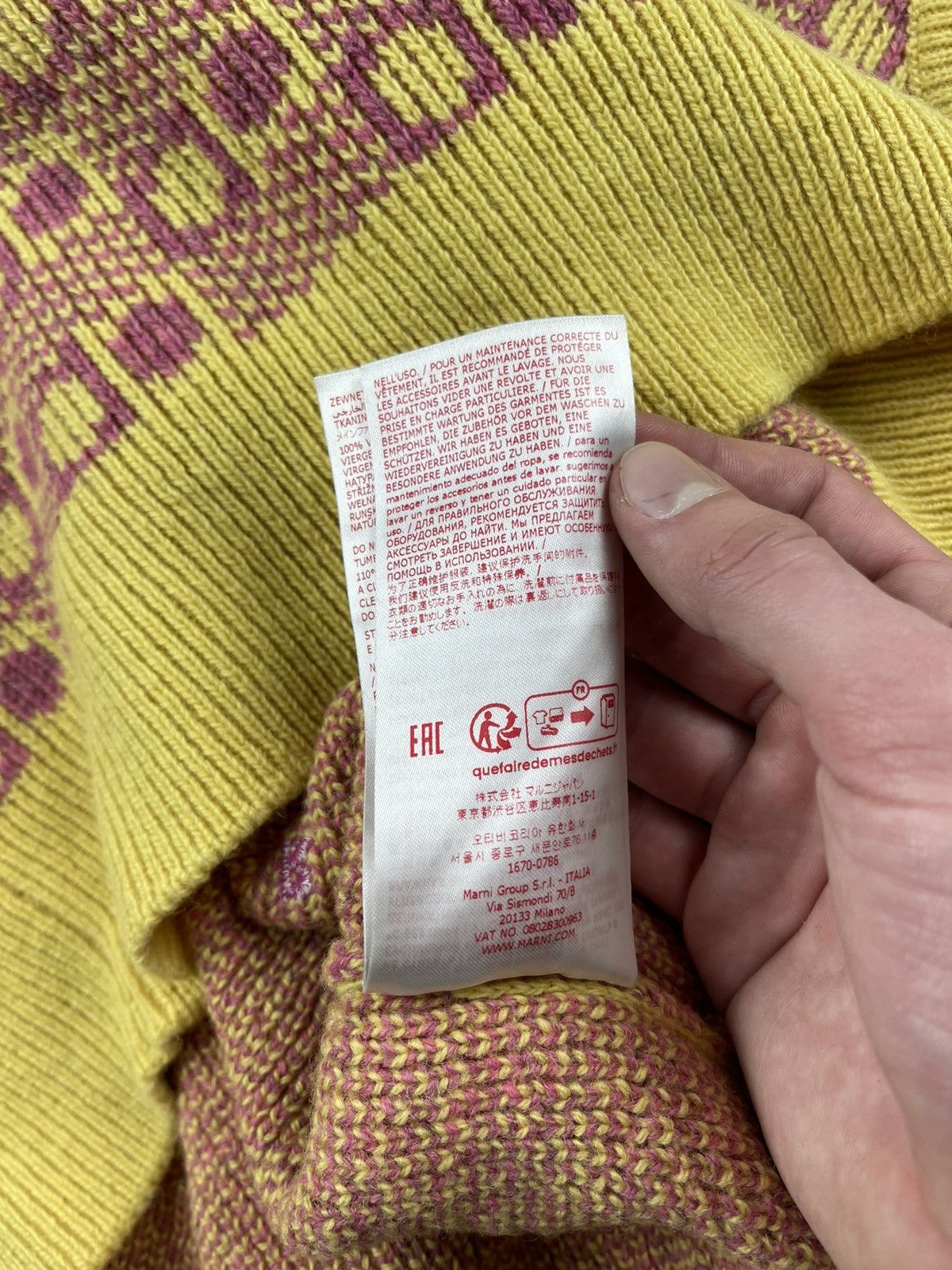 Marni Marni Studio Sleeveless Knit Vest Yellow Purple Pattern Size US L / EU 52-54 / 3 - 15 Thumbnail