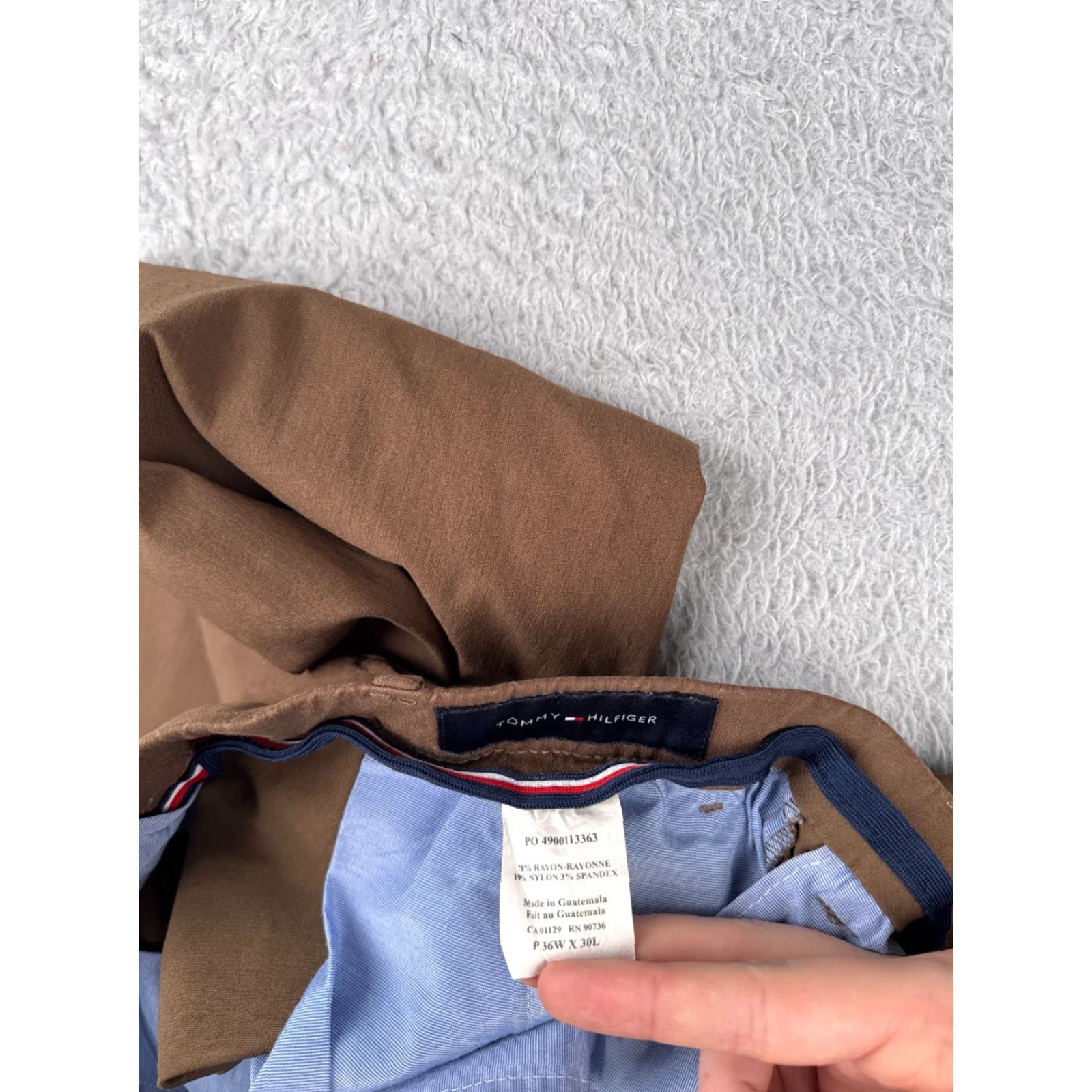 Eddie Bauer Tommy Hilfiger Pants Mens 36 Brown Flat Front Rayon Nylon Blend Straight Leg 30L Size US 36 / EU 52 - 6 Thumbnail