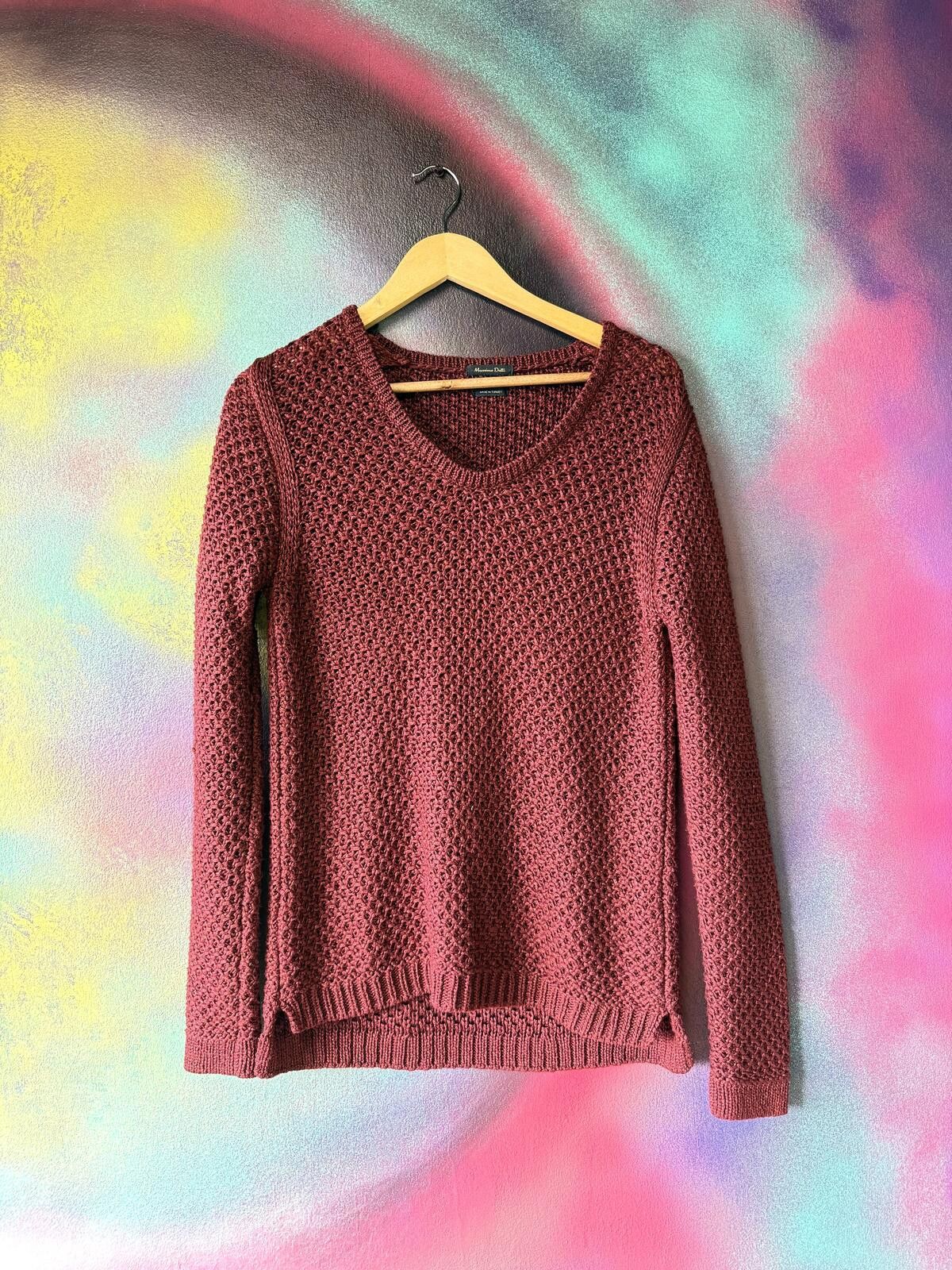 Other Burgundy knit sweater in size L Size ONE SIZE - 1 Thumbnail
