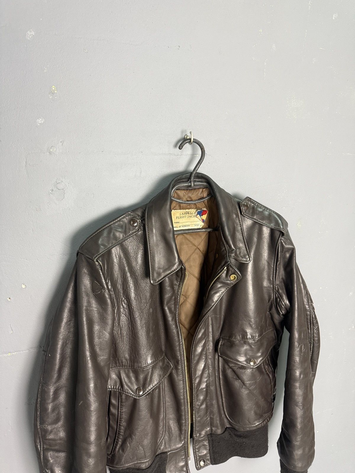 Schott 70-x Schott Distressed Leather Jacket Bomber Brown Aviator Size US M / EU 48-50 / 2 - 4 Thumbnail