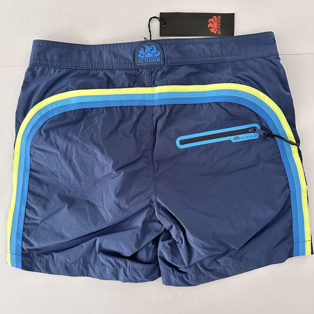 image of Sundek 6" Fixed Waist Swim Trunks Board Shorts Navy, Men's (Size 29)