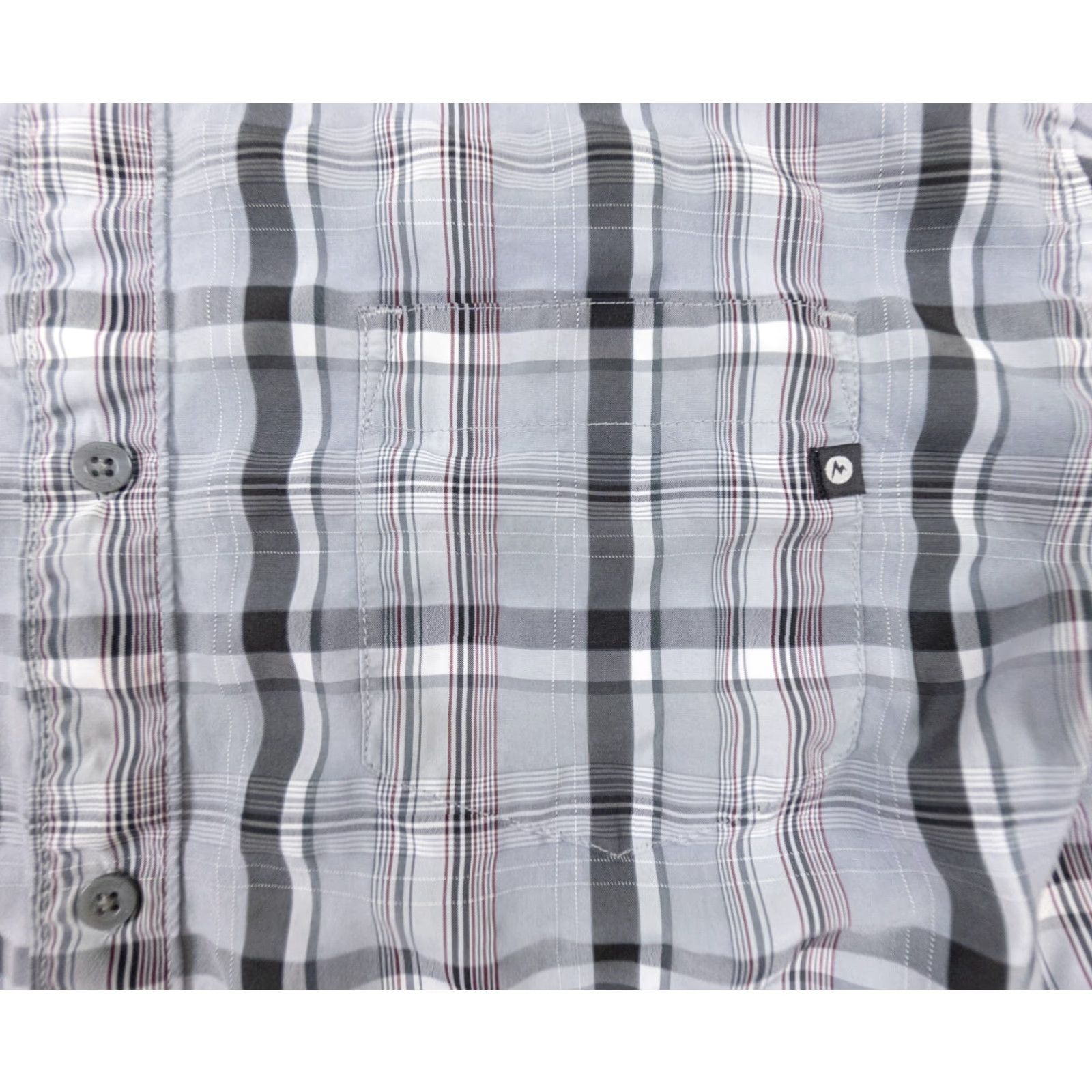 Marmot Marmot Shirt Men’s XL Button-Up Short Sleeve Plaid Gray Polyester Rayon Outdoors Casual Clothing Shirt Size US XL / EU 56 / 4 - 3 Thumbnail
