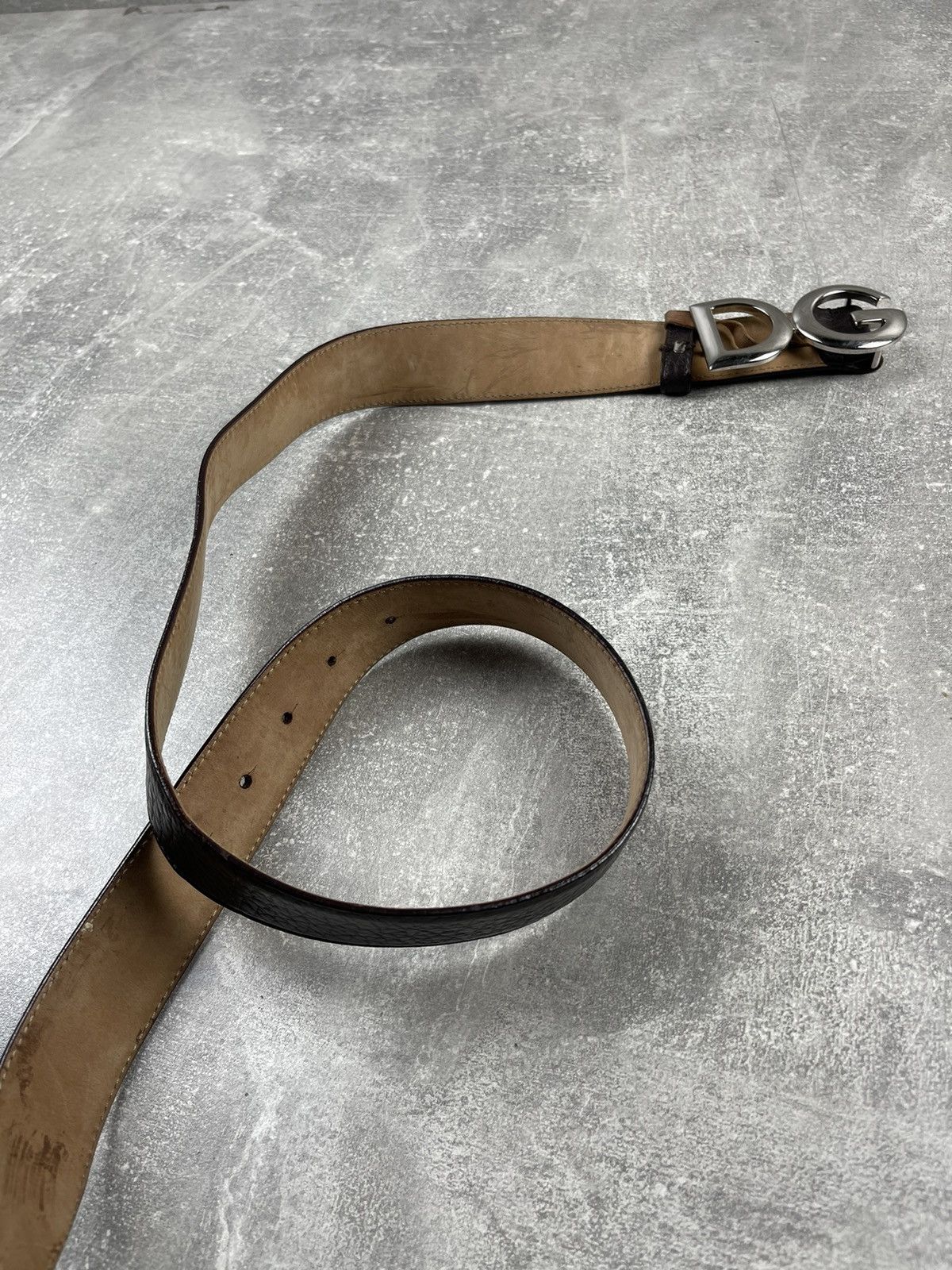 Dolce & Gabbana × Vintage Dolce Gabbana Brown Leather Luxury Celebrity DsG Logo Belt Size ONE SIZE - 3 Thumbnail
