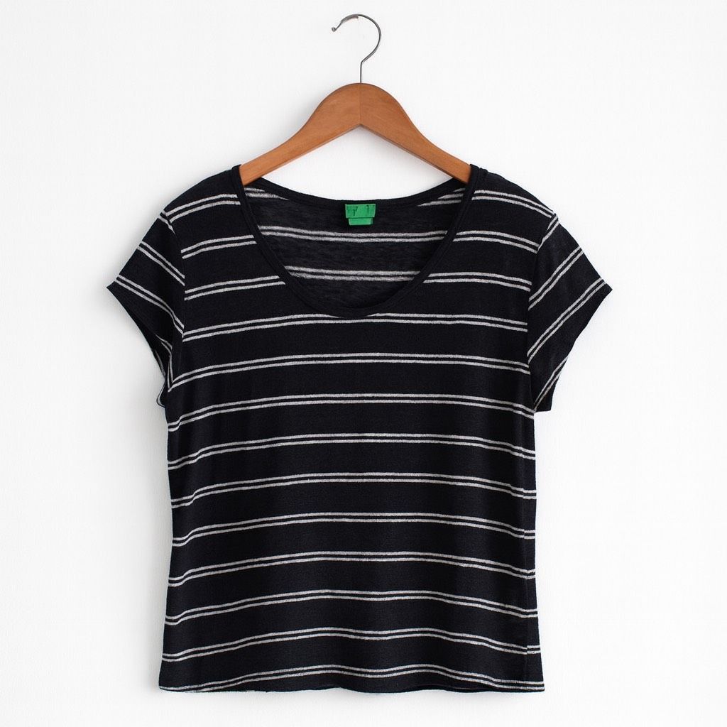 United Colors Of Benetton United Colors of Benetton Linen Striped Top | Navy White | S Size S / US 4 / IT 40 - 3 Thumbnail