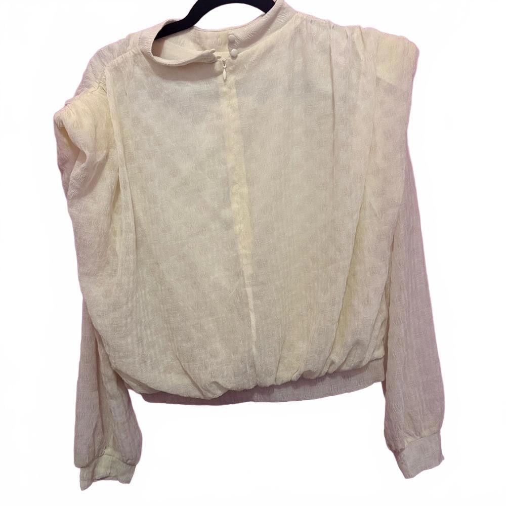 Designer Vintage Cream Puff Sleeve Blouse Size S / US 4 / IT 40 - 2 Thumbnail