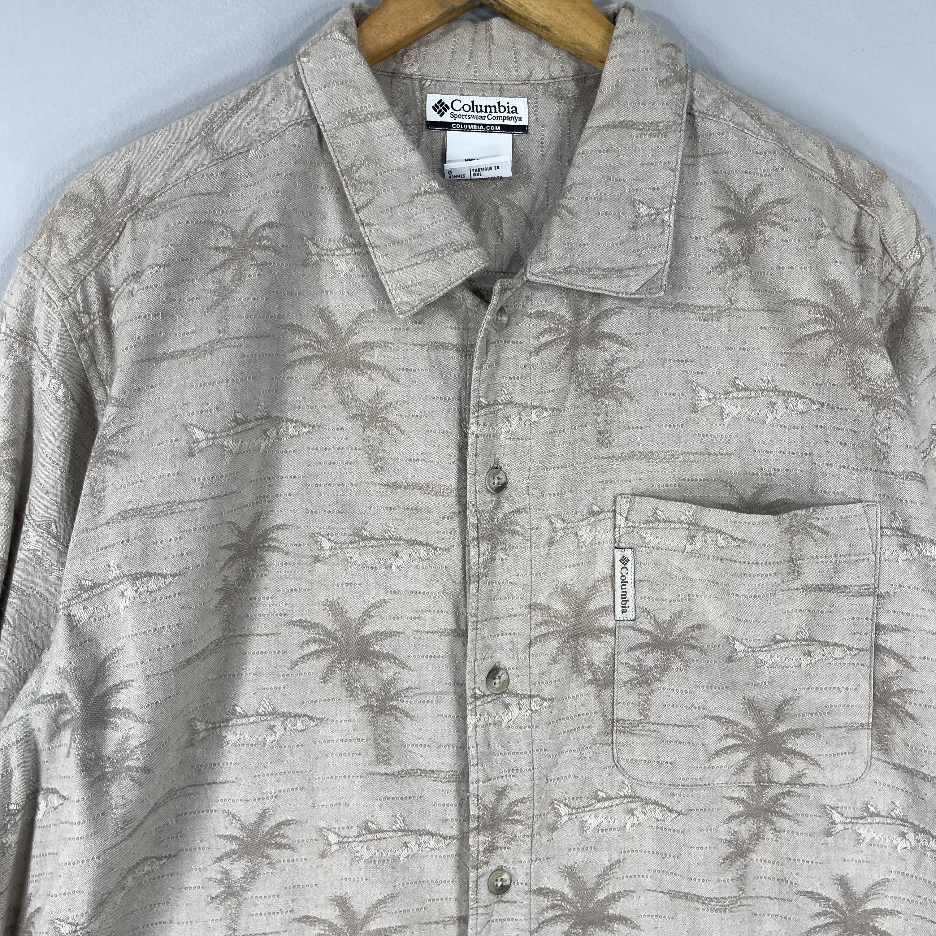 Columbia Vintage COLUMBIA Hawaiian Coconut Tree Motive Shirt Size US L / EU 52-54 / 3 - 3 Thumbnail