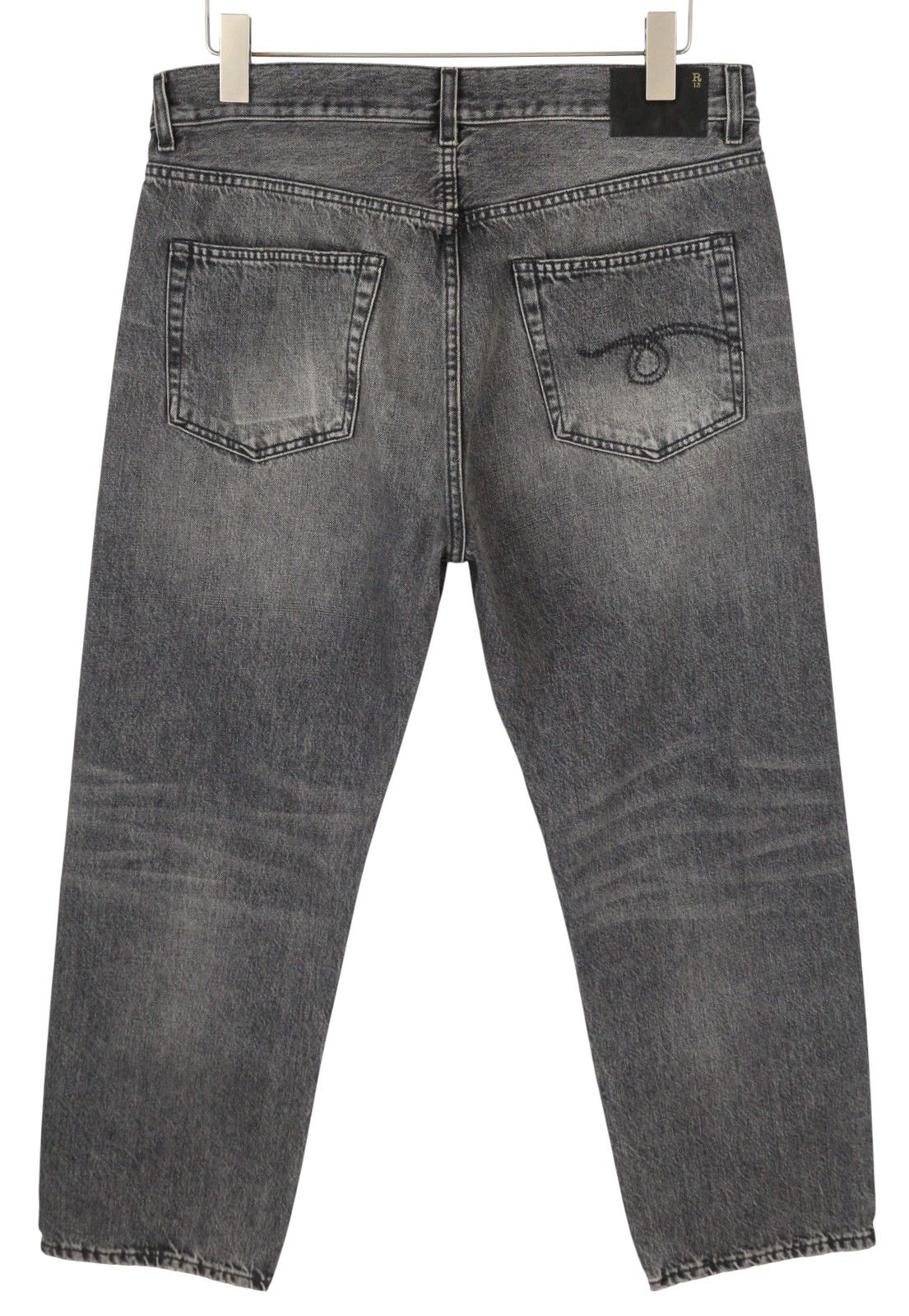 R13 BOYFRIEND 29 Leyton Black Faded Zip FW25 86683 Size 29" - 4 Thumbnail